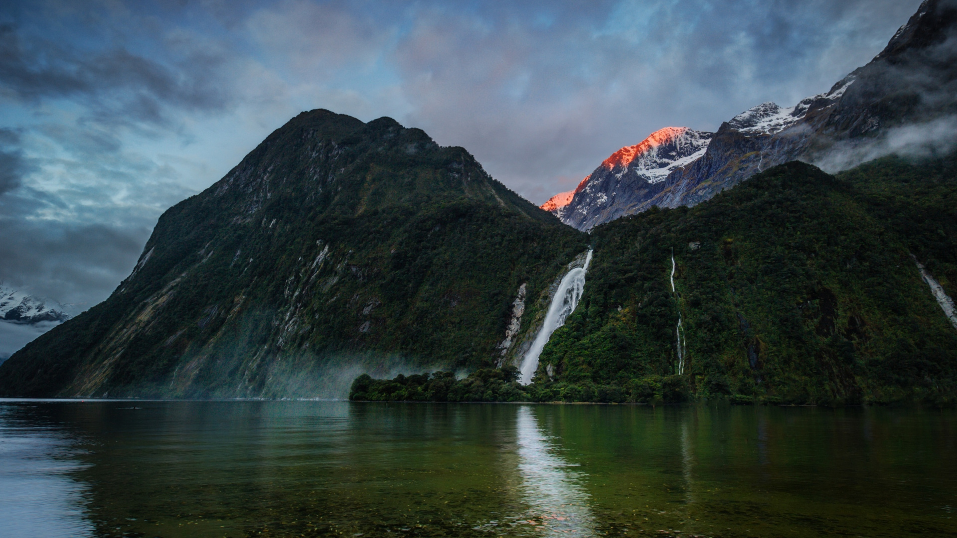 Download Milford Sound, New Zealand, Waterfall, HD Wallpaper, 1920x1080 Full HD Desktop