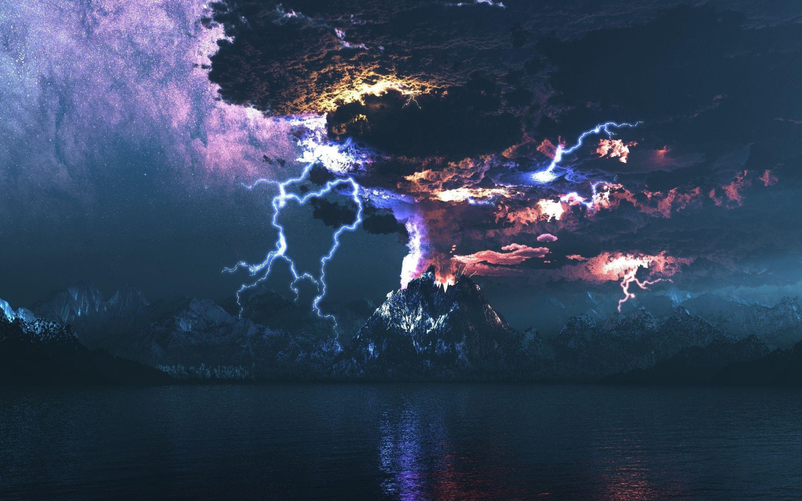 Volcano wallpapers, Breathtaking landscapes, Dynamic nature, Fiery eruption, 2560x1600 HD Desktop