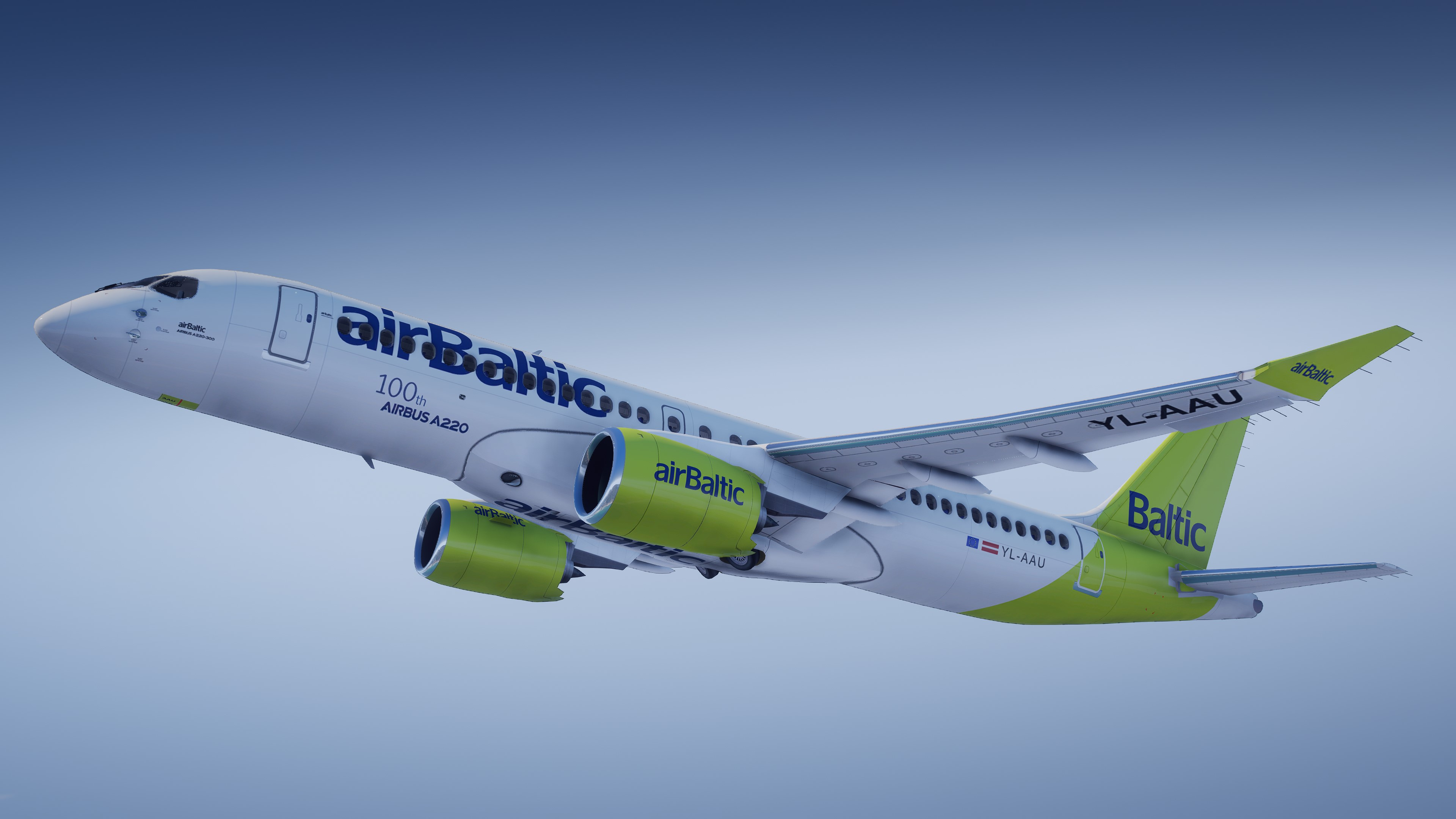 Airbus A220, Airline, Livery Pack, 3840x2160 4K Desktop