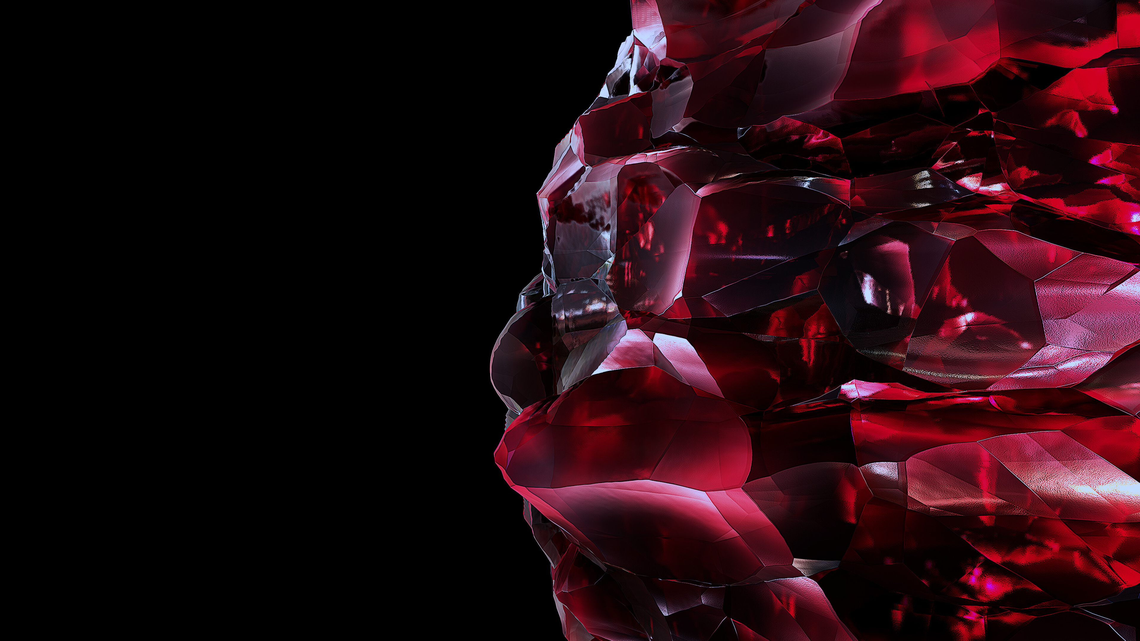 Gemstone: Stylized crystals, Various minerals highly prized for beauty durability and rarity. 3840x2160 4K Wallpaper.