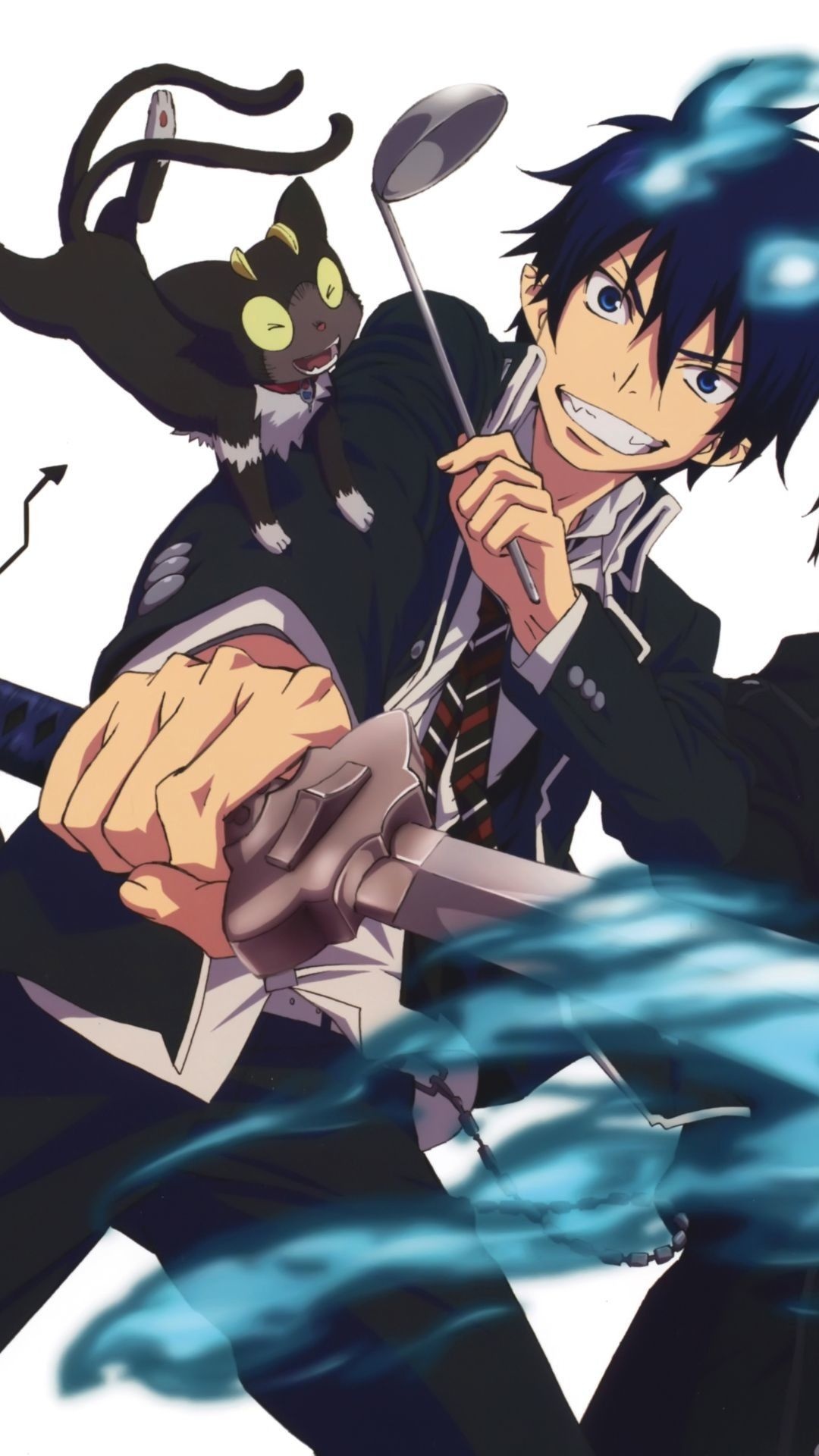 The Blue Exorcist wallpapers, Dark anime, Demon slaying, Exorcist action, 1080x1920 Full HD Phone