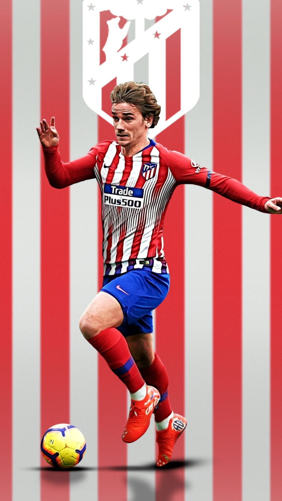 Atletico Madrid: Antoine Griezmann, Jesus Gil became club president in 1987. 1080x1920 Full HD Background.