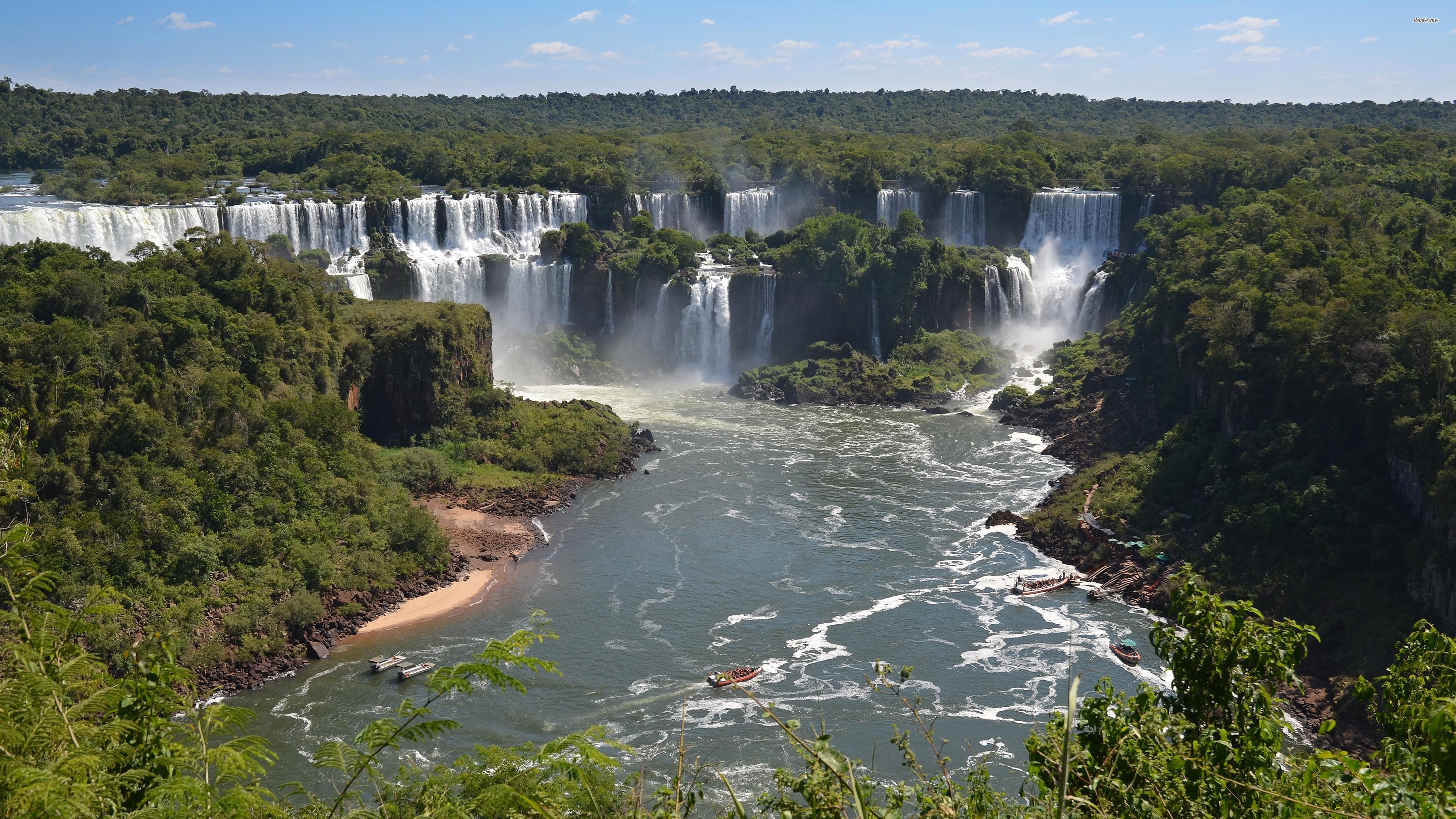Iguazu National Park, Spectacular waterfalls, Argentina-Brazil border, Travel destination, 3840x2160 4K Desktop