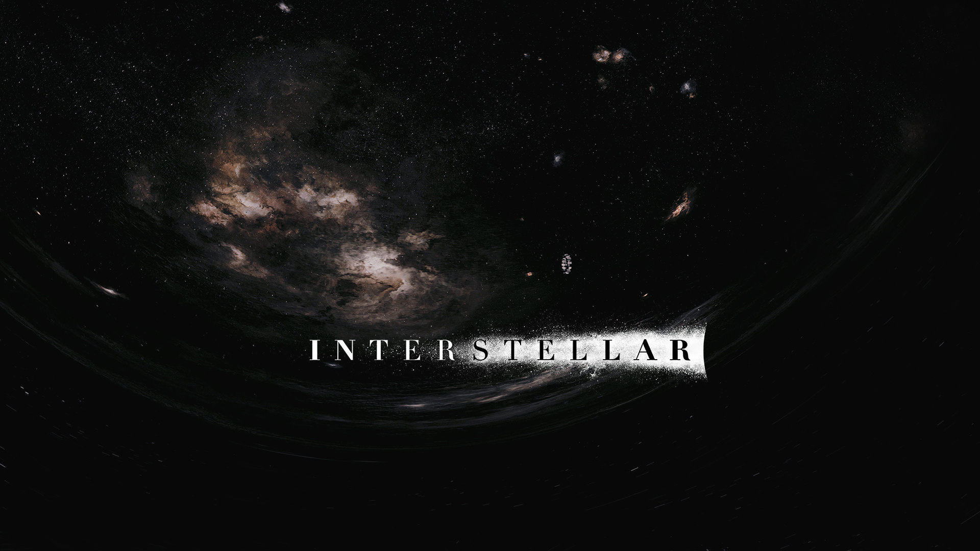Interstellar: A fictional black hole called Gargantua, Astronomical object. 1920x1080 Full HD Background.