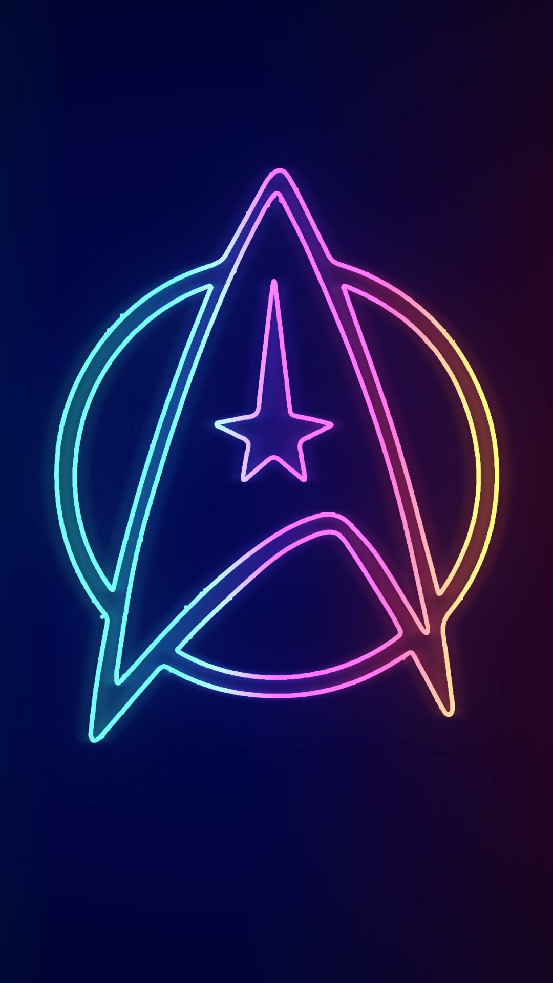 Star Trek: Neon sign, The Enterprise engages in an altruistic research mission intended to document and observe the far reaches of space. 1080x1920 Full HD Wallpaper.