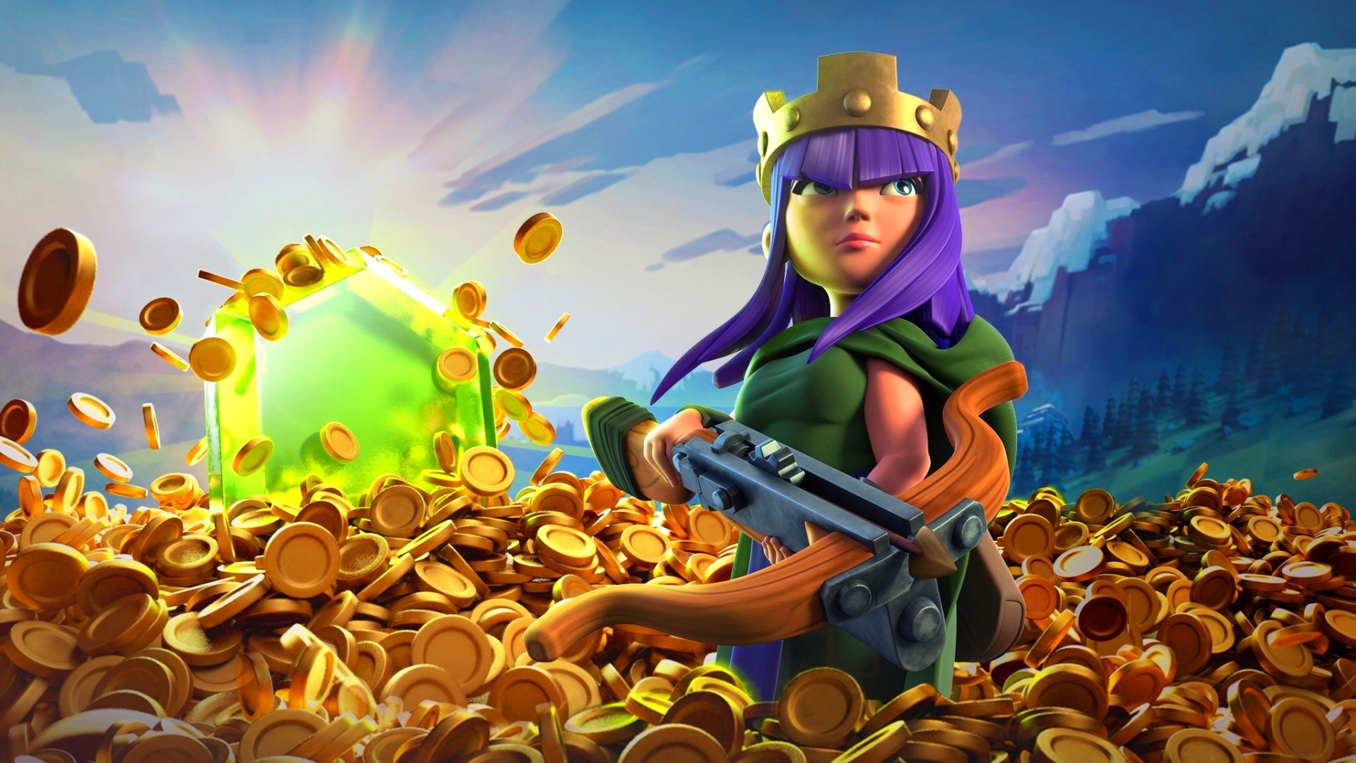 Clash of Clans: The Archer Queen, A more powerful version of the Archer. 1920x1080 Full HD Wallpaper.