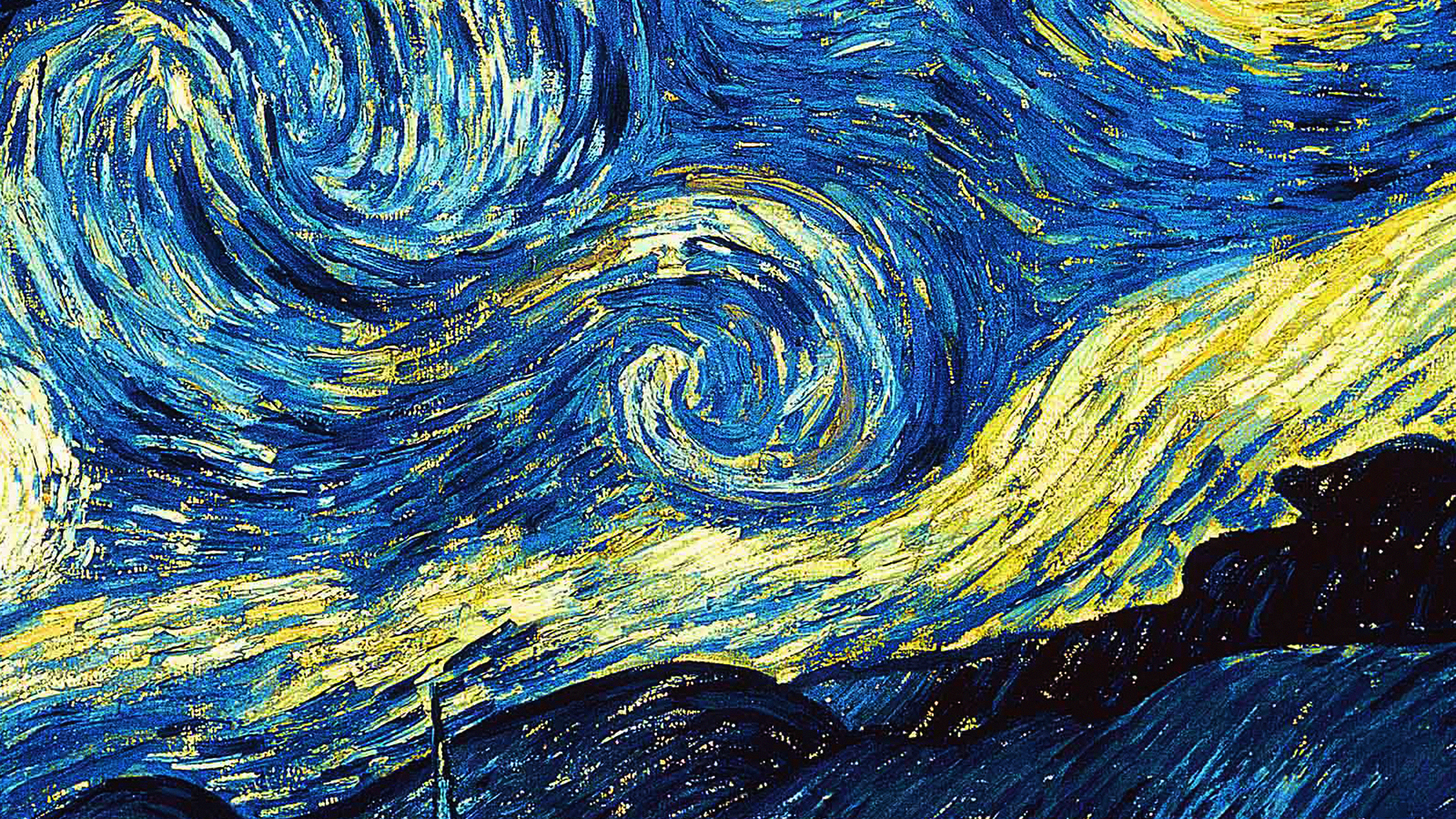 Vincent van Gogh, Starry Night art, Classic painting, Impressionism style, 3840x2160 4K Desktop