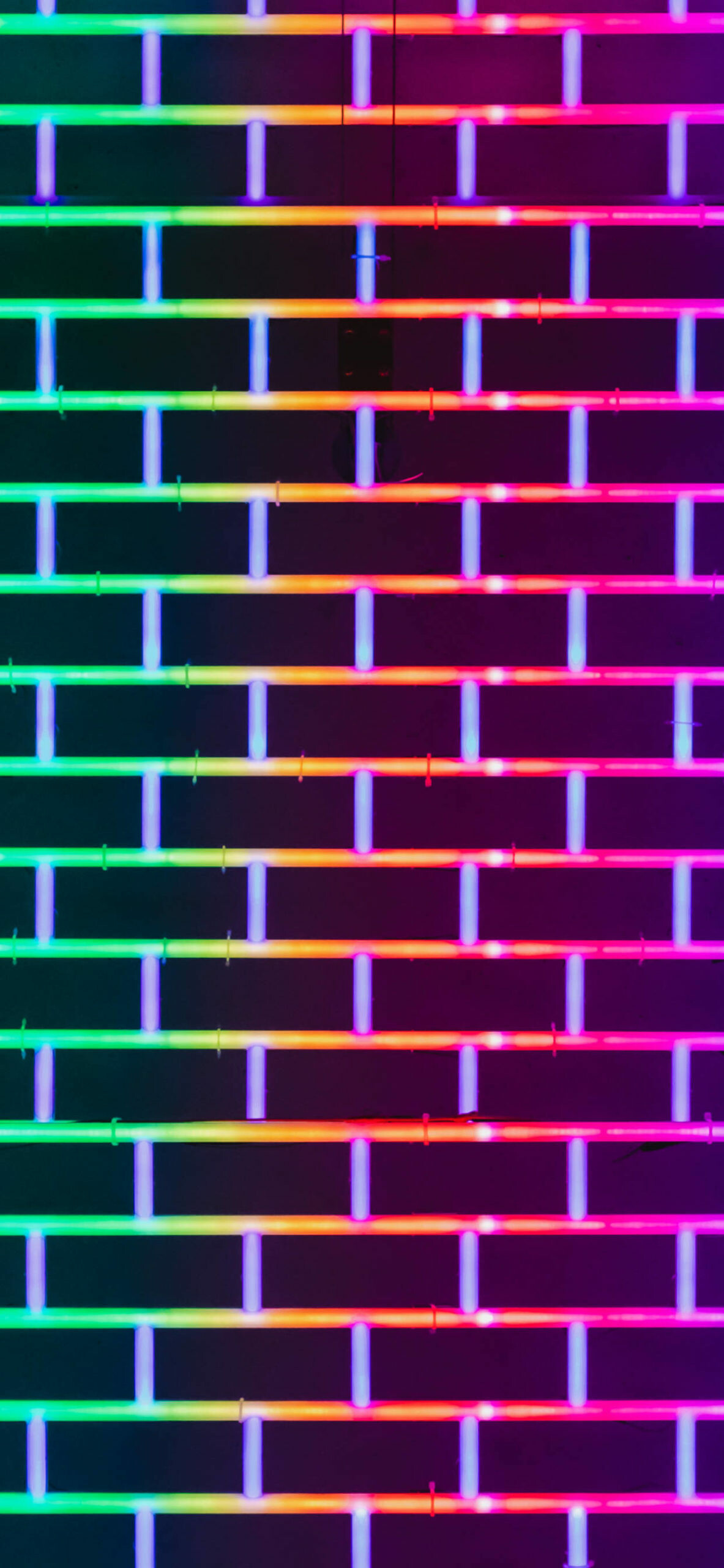 Neon: Geometric pattern, Glowing line segments. 1190x2560 HD Background.