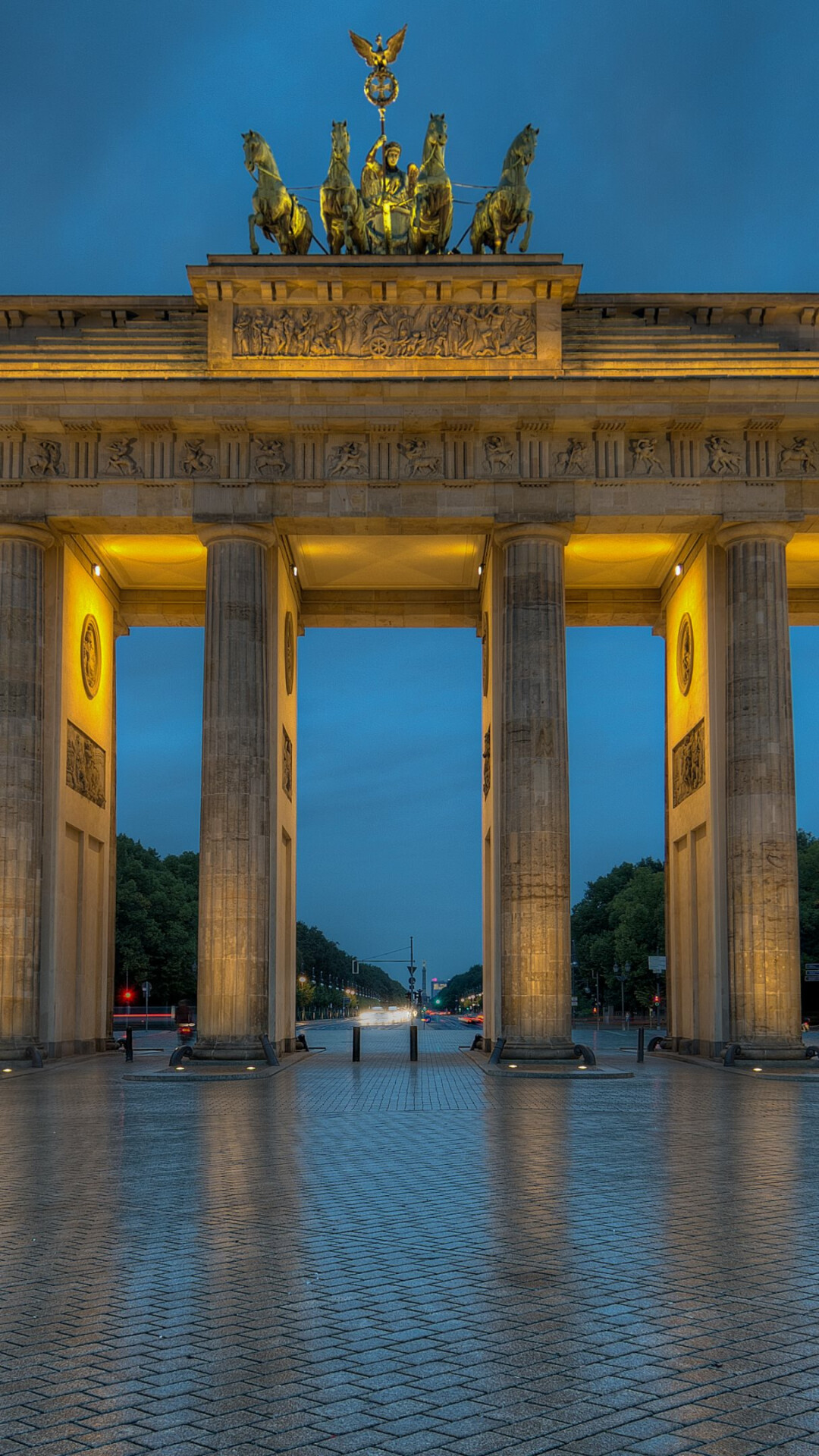 Germany: Brandenburg Gate, The Federal Republic was established in 1949, following the World Wars. 1080x1920 Full HD Wallpaper.