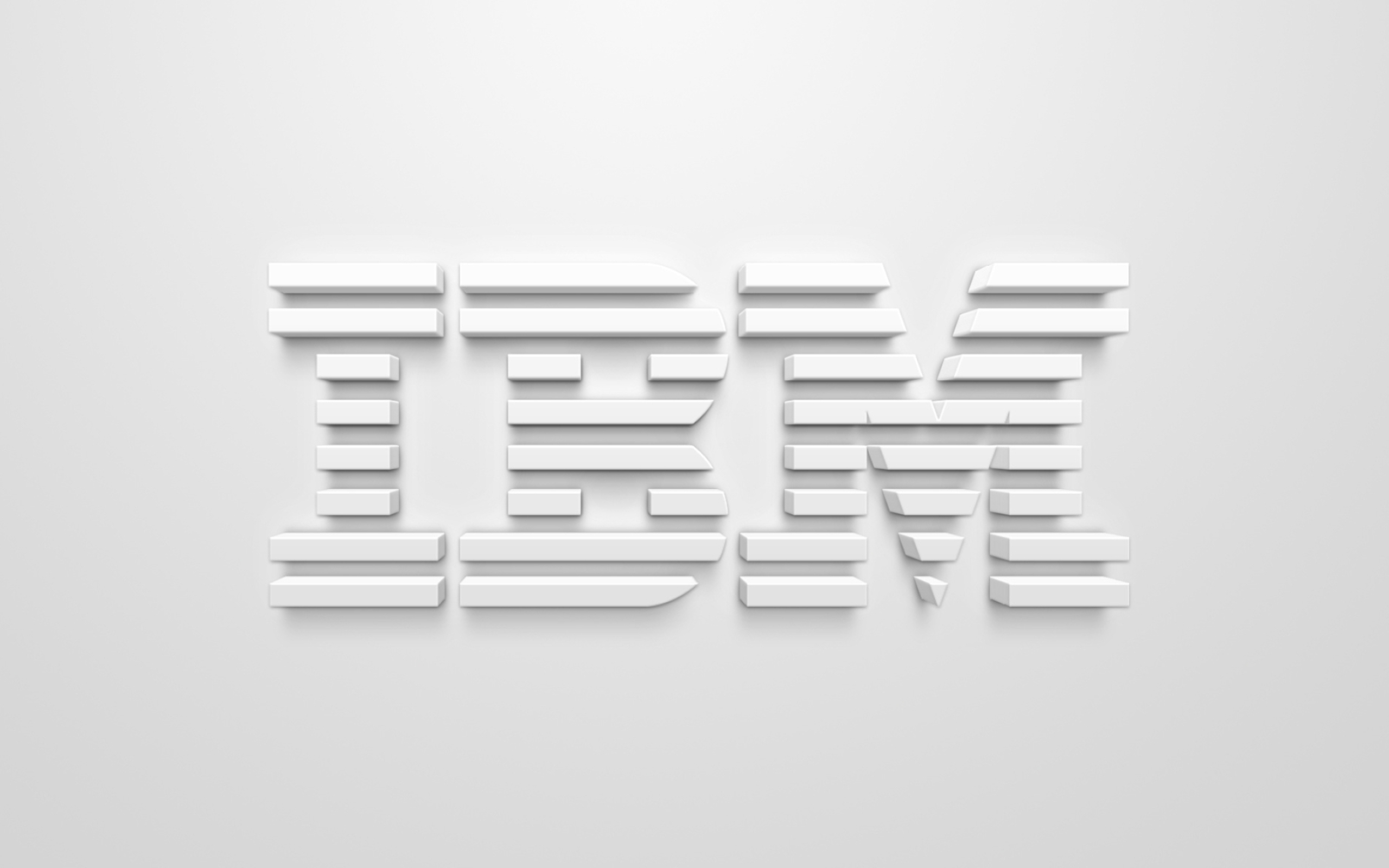 IBM logo, 3D logo, White background, Stylish and elegant, 2560x1600 HD Desktop