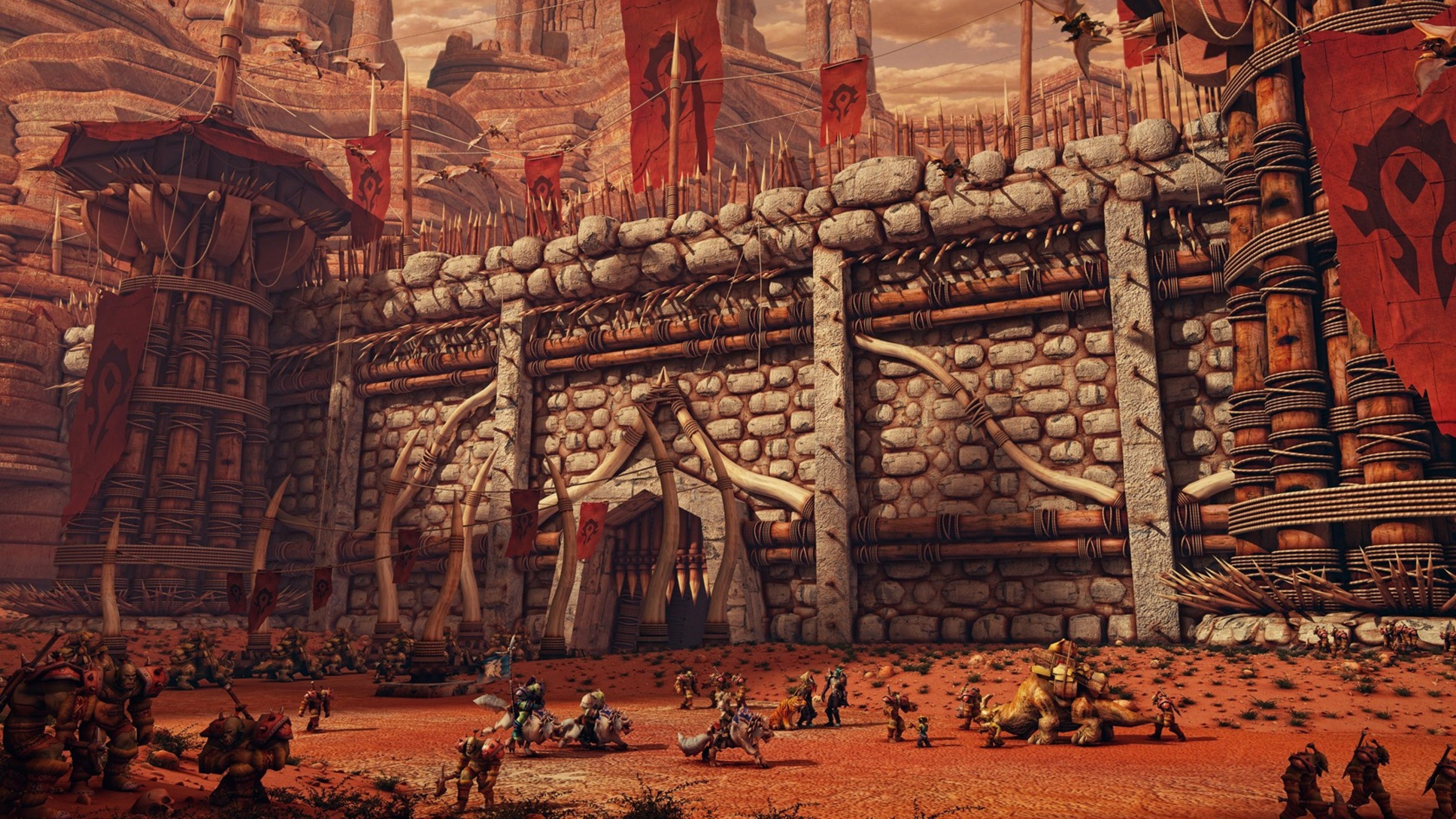 Horde (WOW), World of Warcraft horde wallpaper, Orgrimmar's might, Battle for Azeroth, 3840x2160 4K Desktop