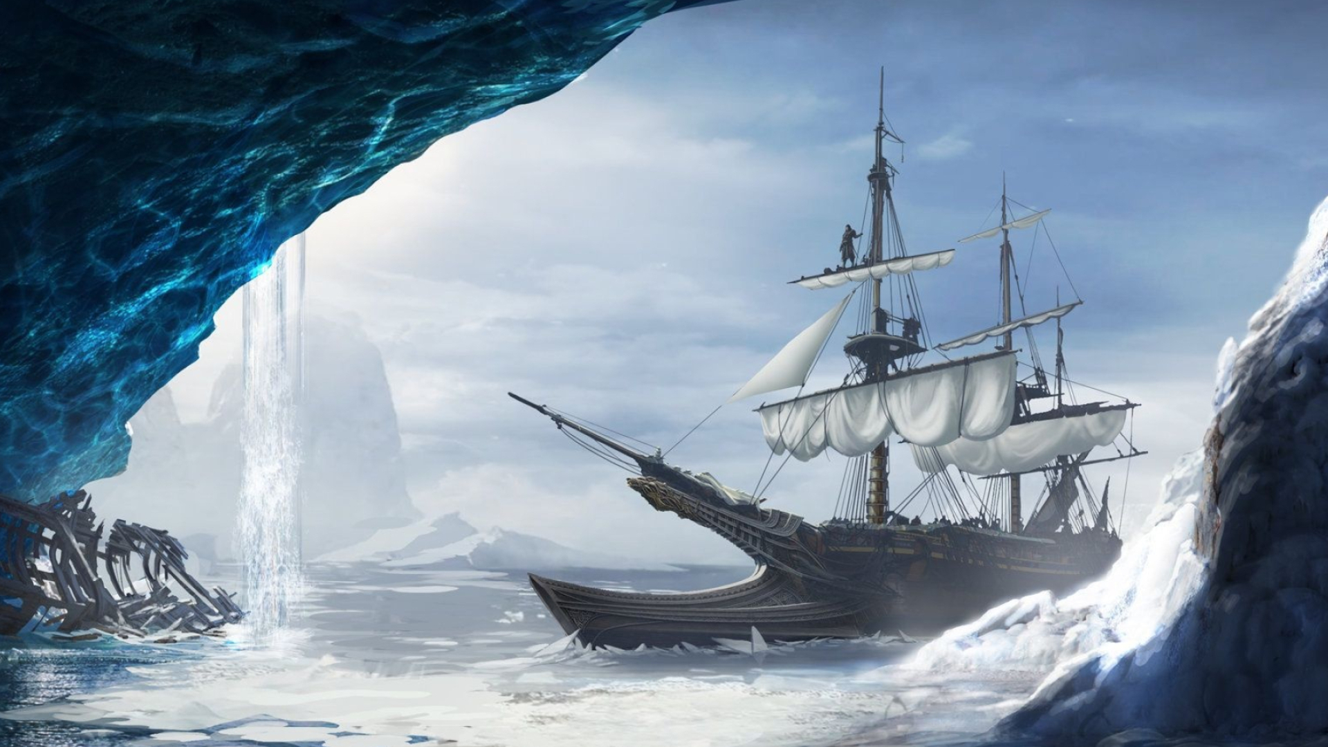 Jackdaw Ship, Assassins Creed artwork, Assassins Creed Rogue, 1920x1080 Full HD Desktop