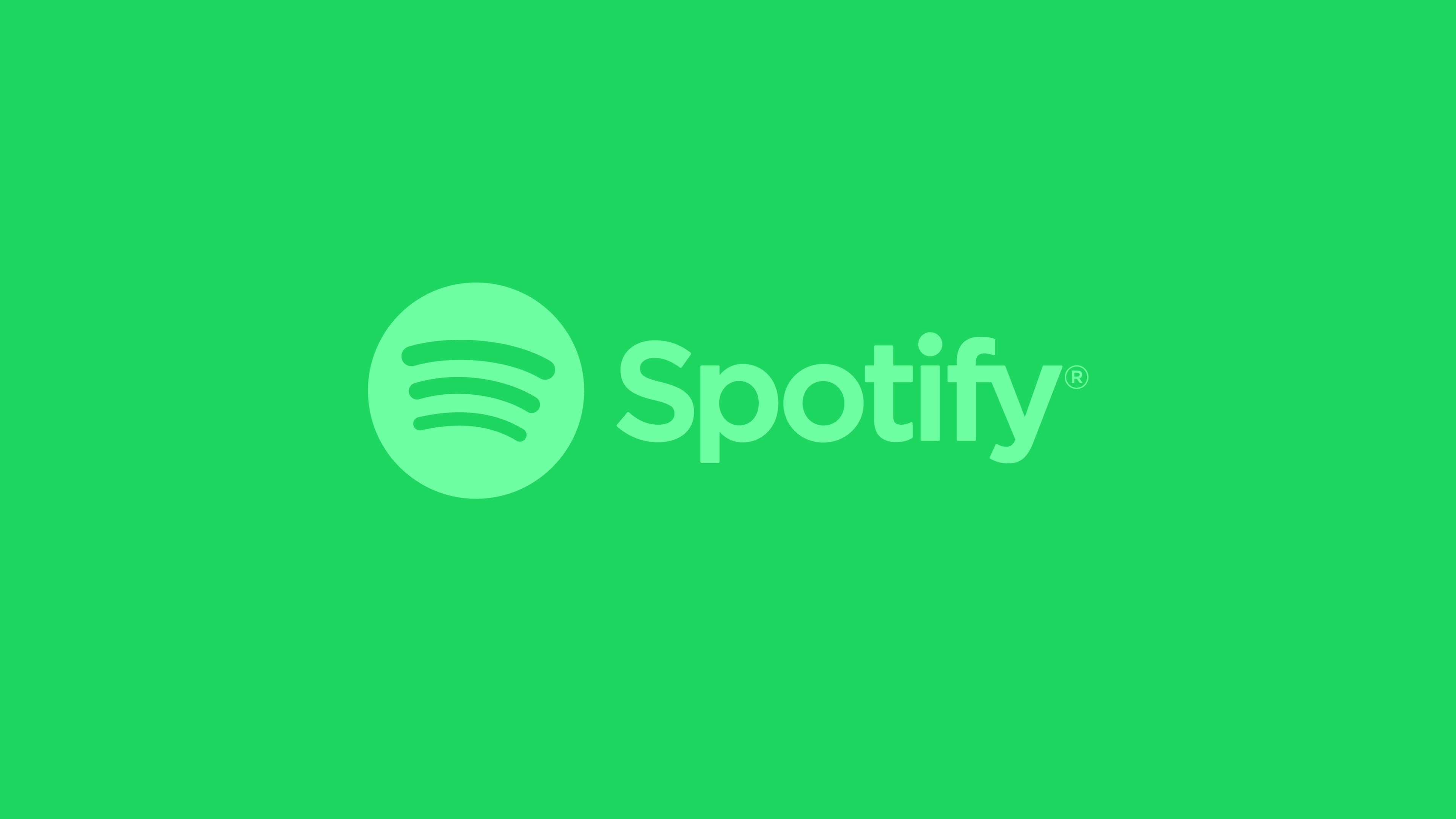 Spotify: A proprietary Swedish audio streaming service, Logo. 3840x2160 4K Wallpaper.