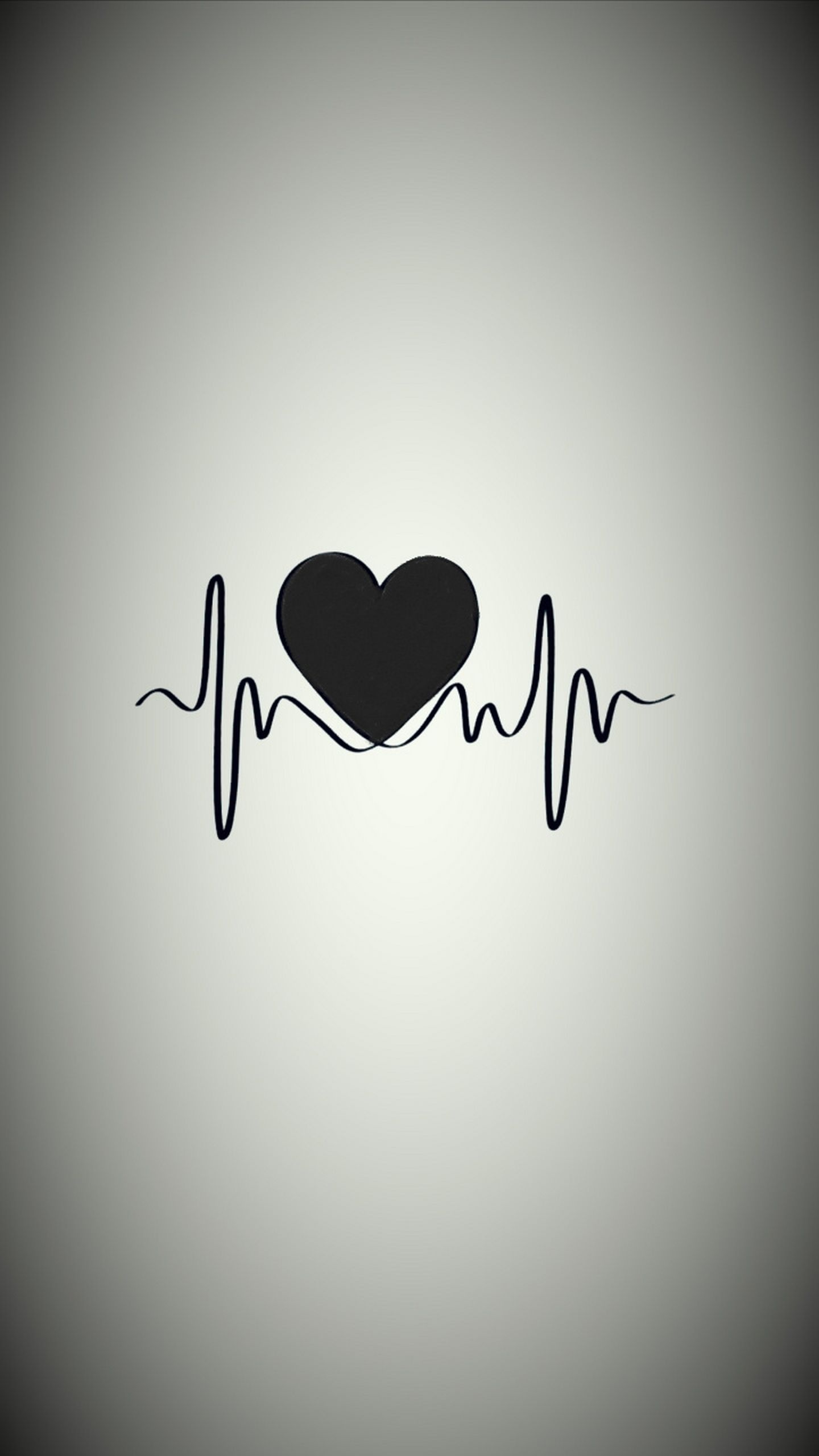 Heartbeat WhatsApp DP, Black background, Novocomtop artwork, WhatsApp adornment, 1440x2560 HD Phone