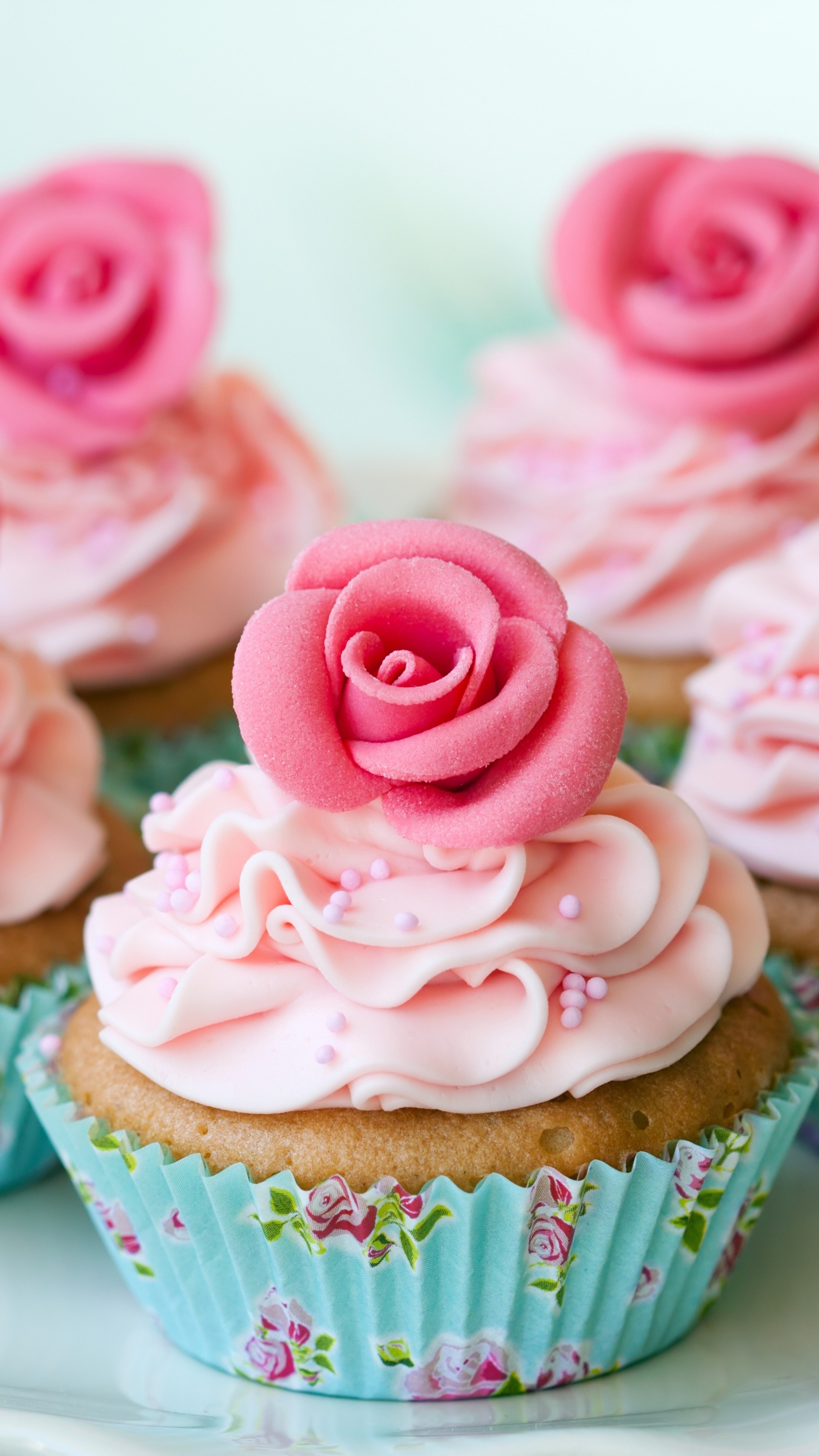 Floral muffins, Pink cupcake with flowers, Delectable food, Page 22, 2160x3840 4K Phone