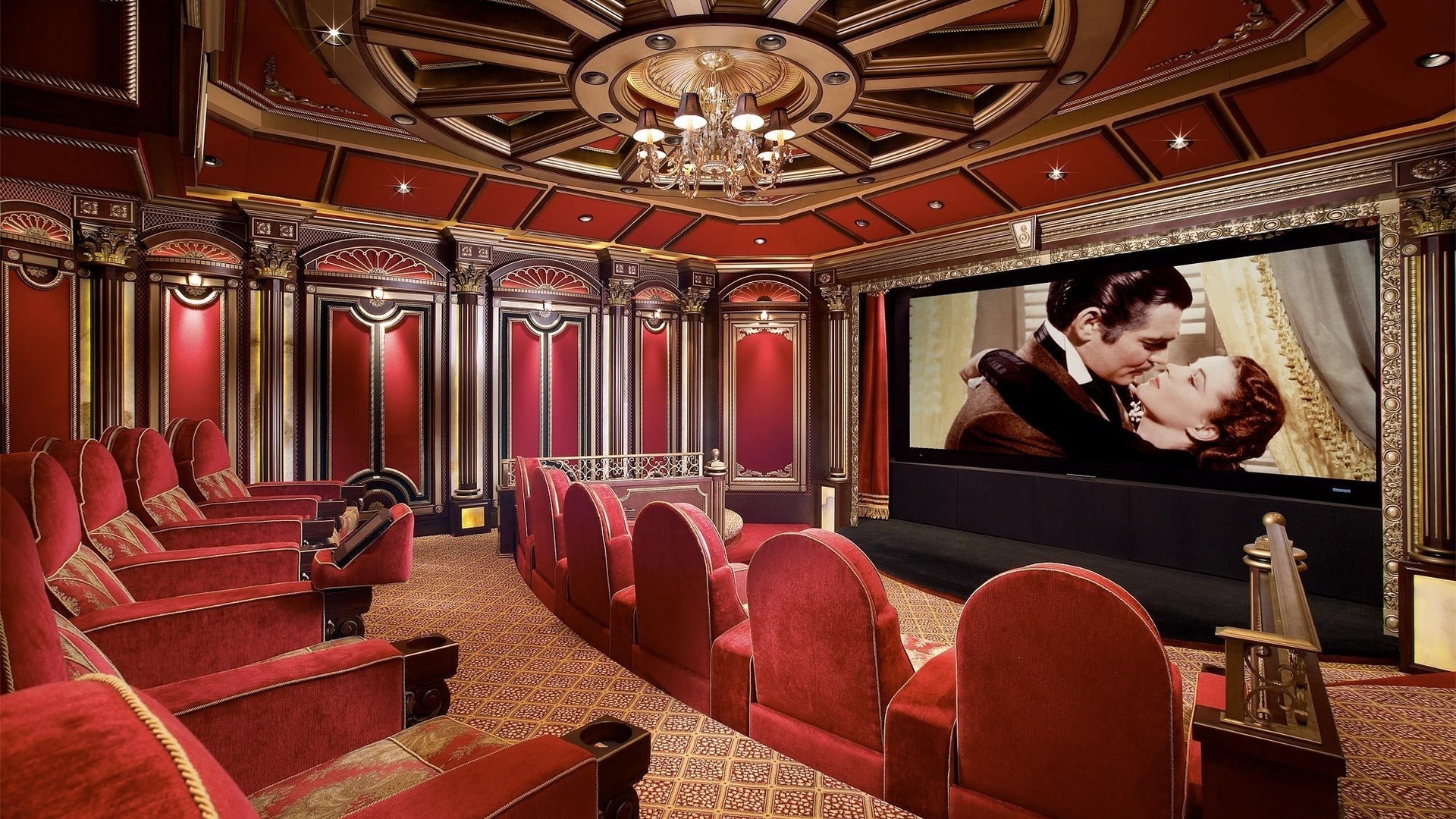 Home theater interior, Movie sets, Halogenius, HD wallpapers, 1920x1080 Full HD Desktop
