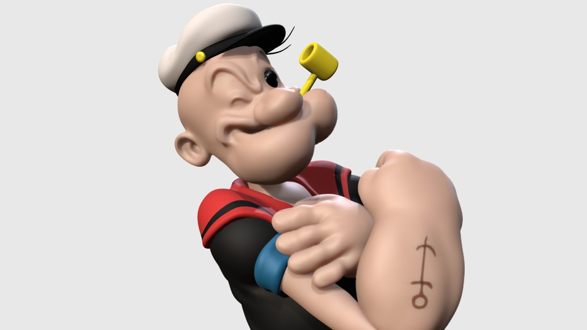 Popeye the Sailor Animation, Popeye the Sailor Man, Royalty-free, 3D model, 1920x1080 Full HD Desktop
