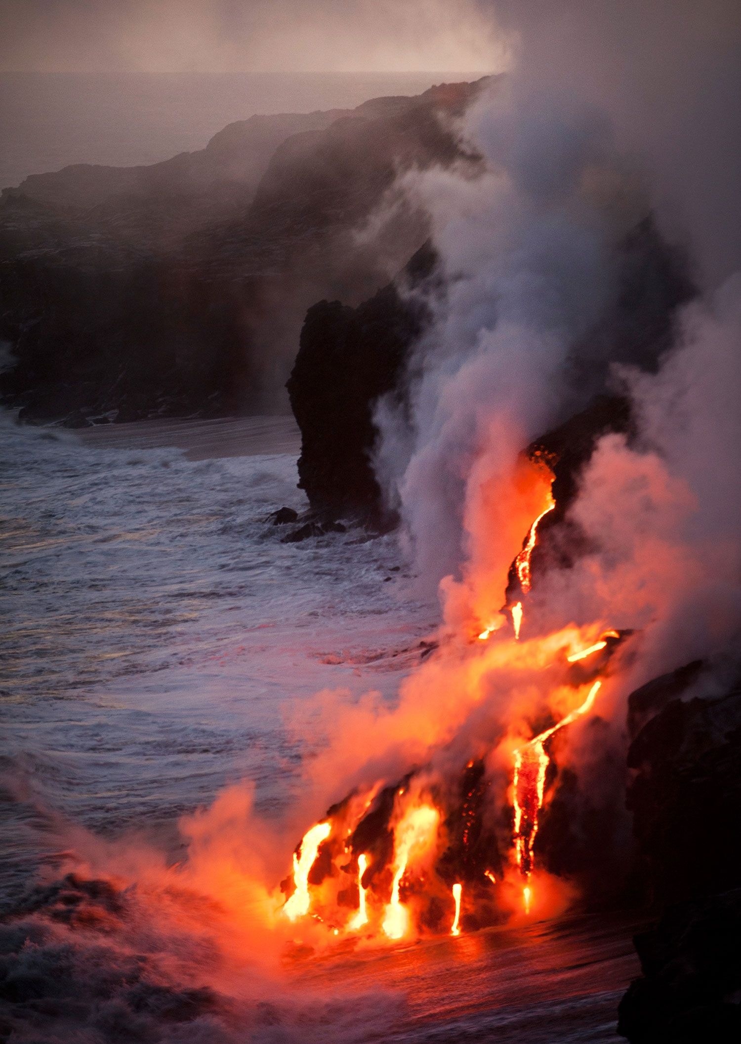 The Sun Volcano, Hawaii Volcanoes National Park, Majestic landscapes, Powerful force, 1500x2120 HD Phone