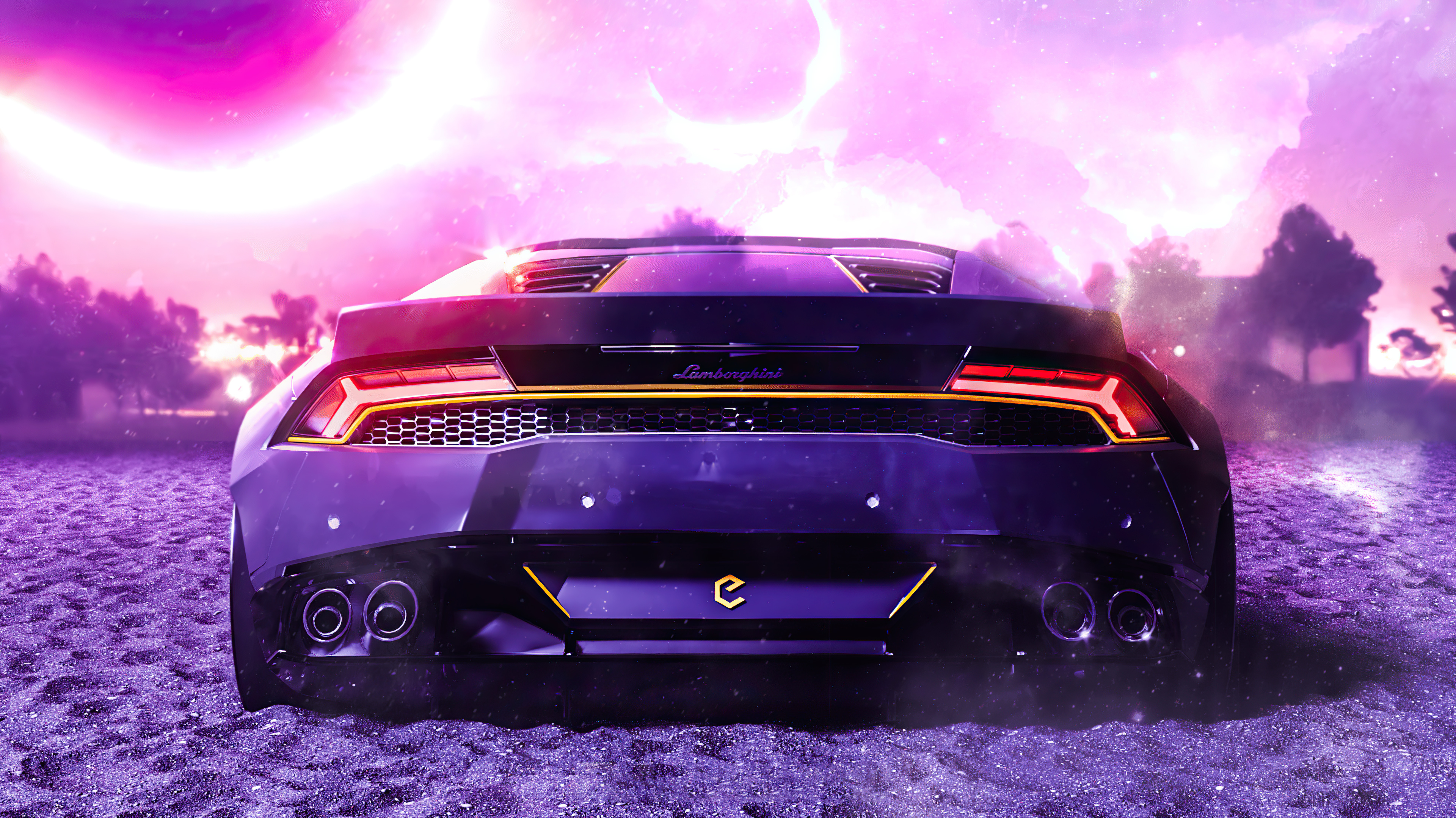 CGI 3D masterpiece, Lamborghini Huracan in motion, Stunning resolution, Captivating visuals, 3840x2160 4K Desktop