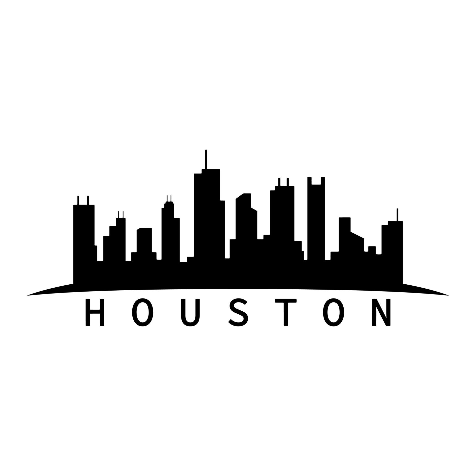 Houston Skyline, White background, Vector art, City illustration, 1920x1920 HD Phone