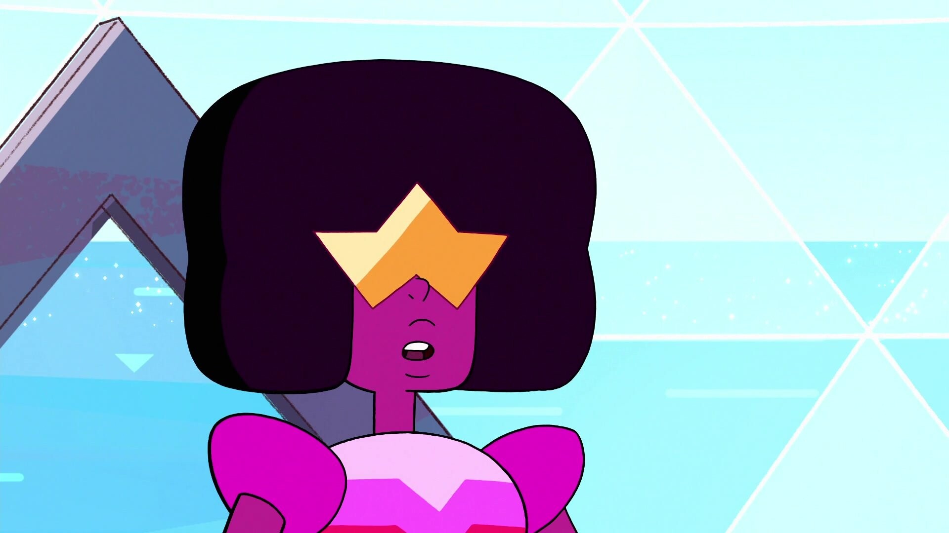 Garnet (Steven Universe): The de facto leader of the Crystal Gems, who protect humanity and the Earth from danger. 1920x1080 Full HD Background.