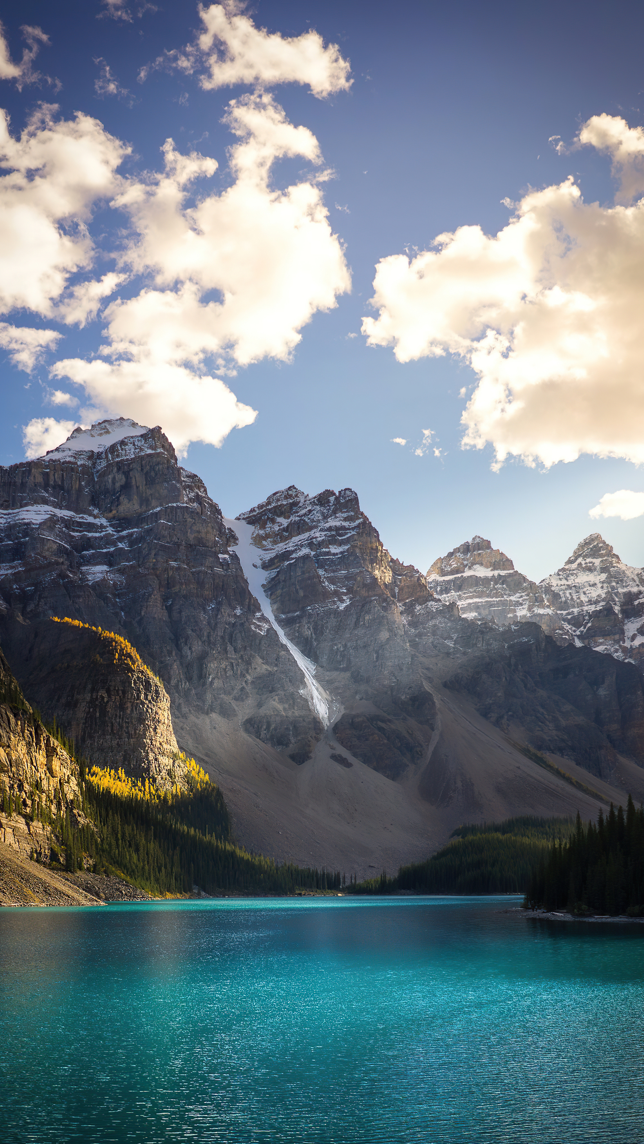 Moraine Lake, Stunning landscapes, Mountains in 4K, Beautiful scenery, 2160x3840 4K Phone