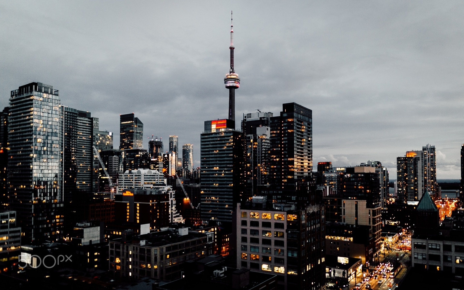 CN Tower, Canada, Toronto CN Tower, City lights, 1920x1200 HD Desktop