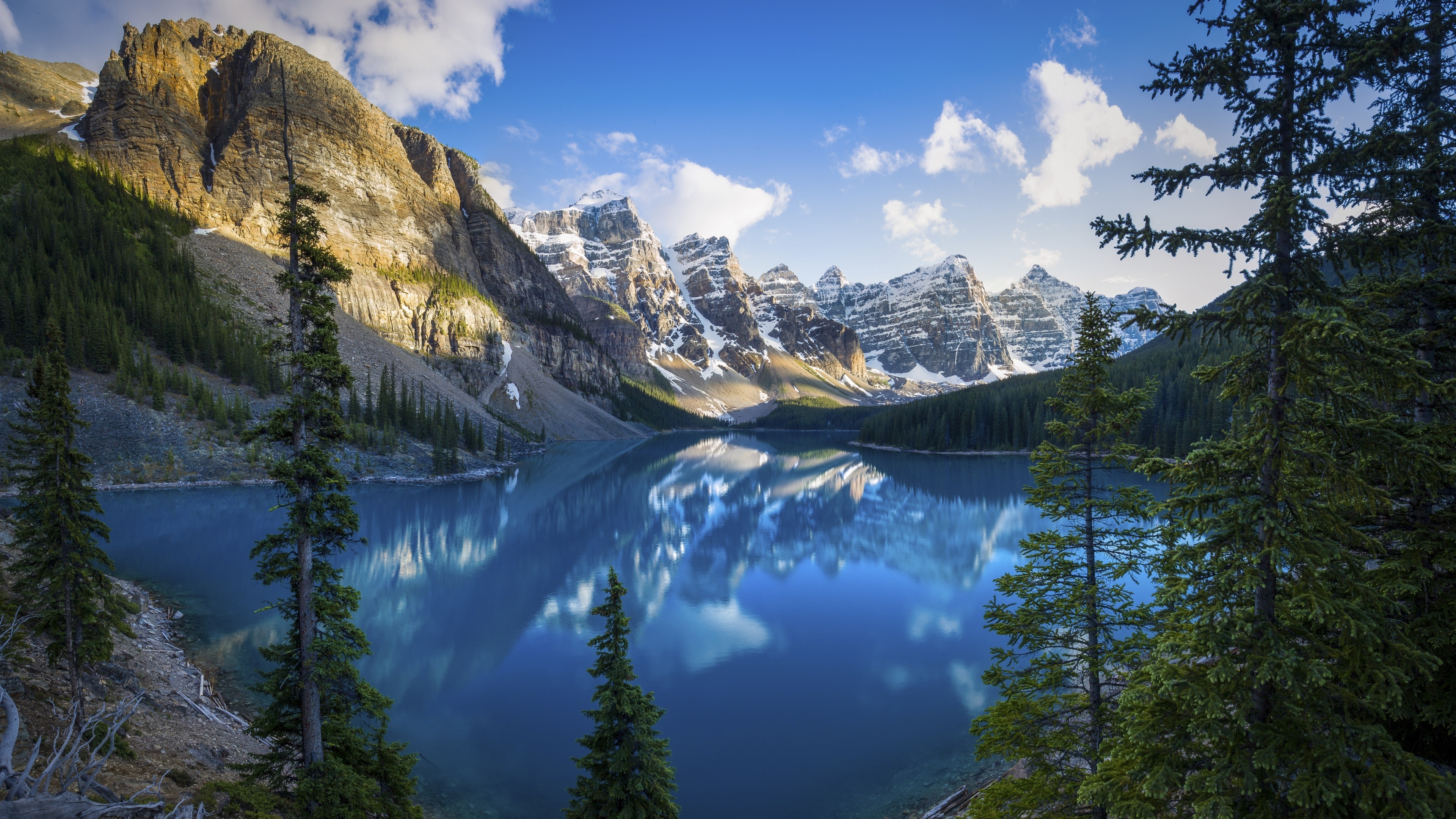 Moraine Lake, Daytime scenery, Mountains, Banff National Park, 3840x2160 4K Desktop