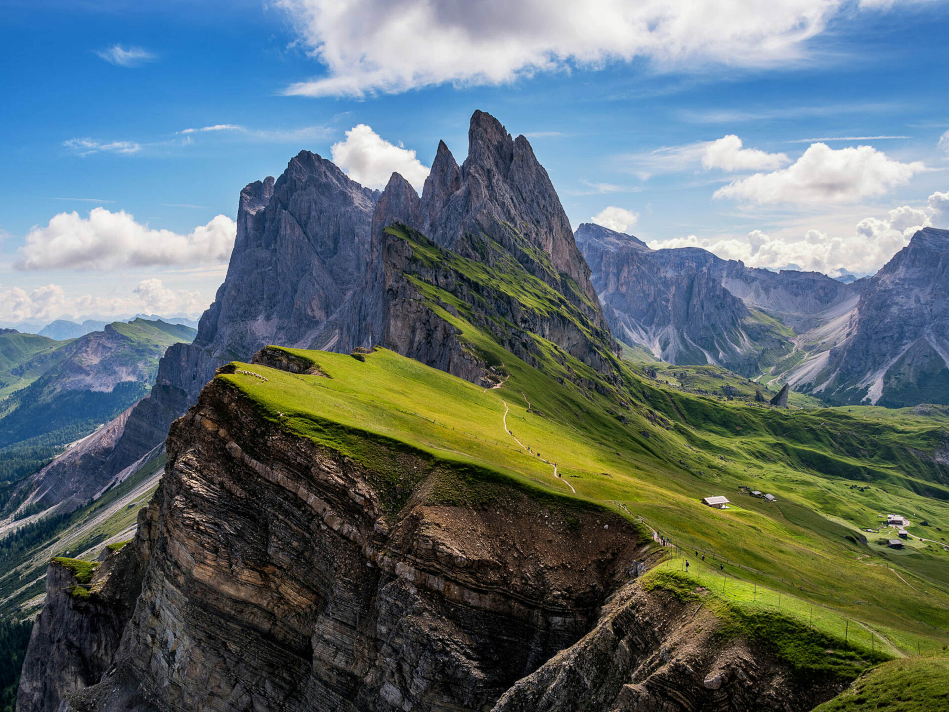 Mountain: Odle Range In Seceda Dolomites, Italy, Landscape, Natural surroundings. 1920x1440 HD Background.