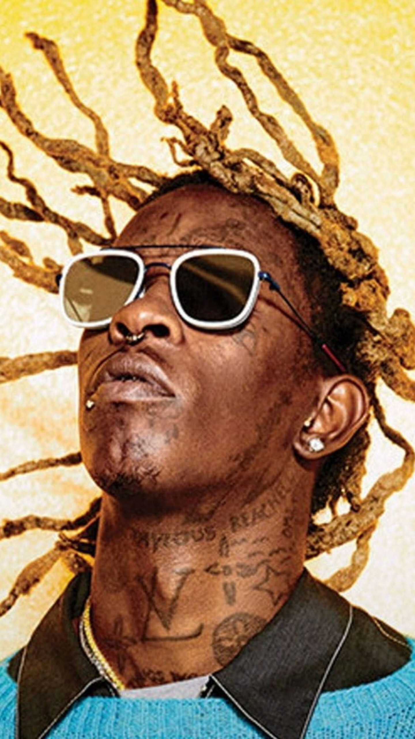 Young Thug: Known for his eccentric vocal style and fashion, American singer. 1440x2560 HD Wallpaper.