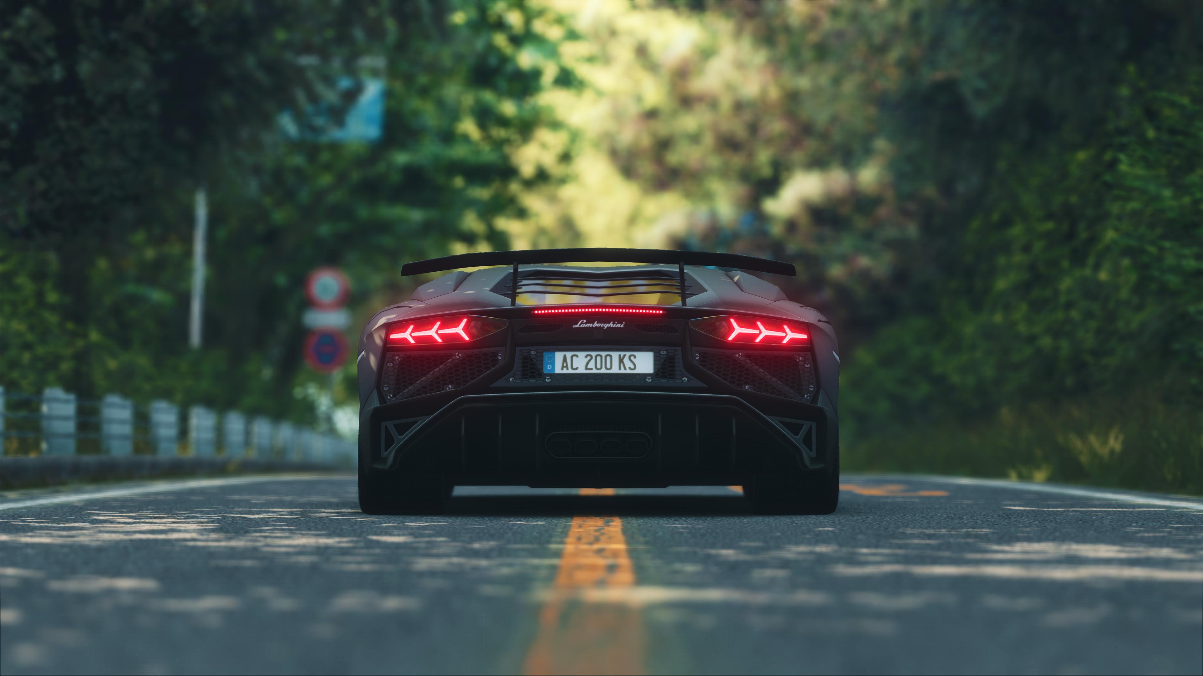 Lamborghini Aventador, Sleek lines, Aerodynamic, Speed machine, 3840x2160 4K Desktop