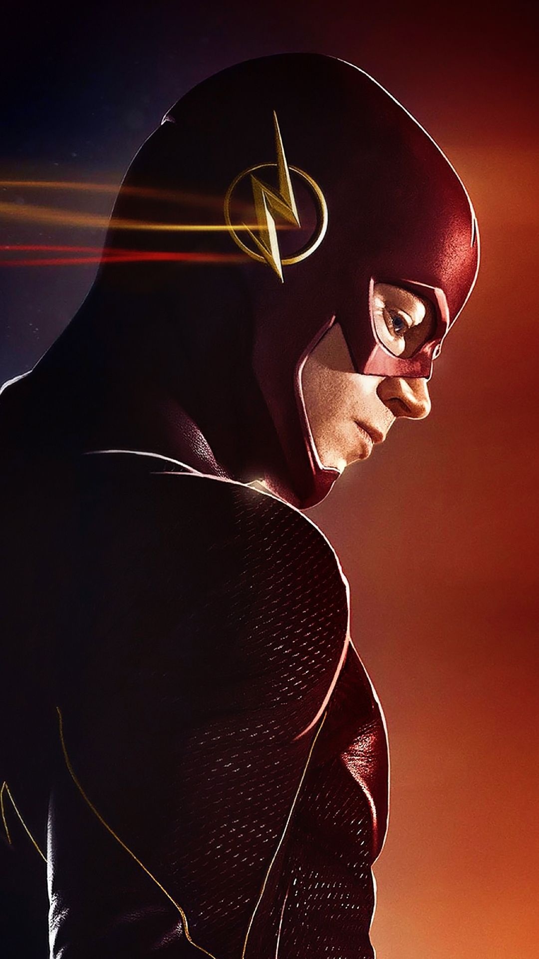 Grant Gustin as The Flash, a superhero with lightning speed, 1080x1920 Full HD Phone