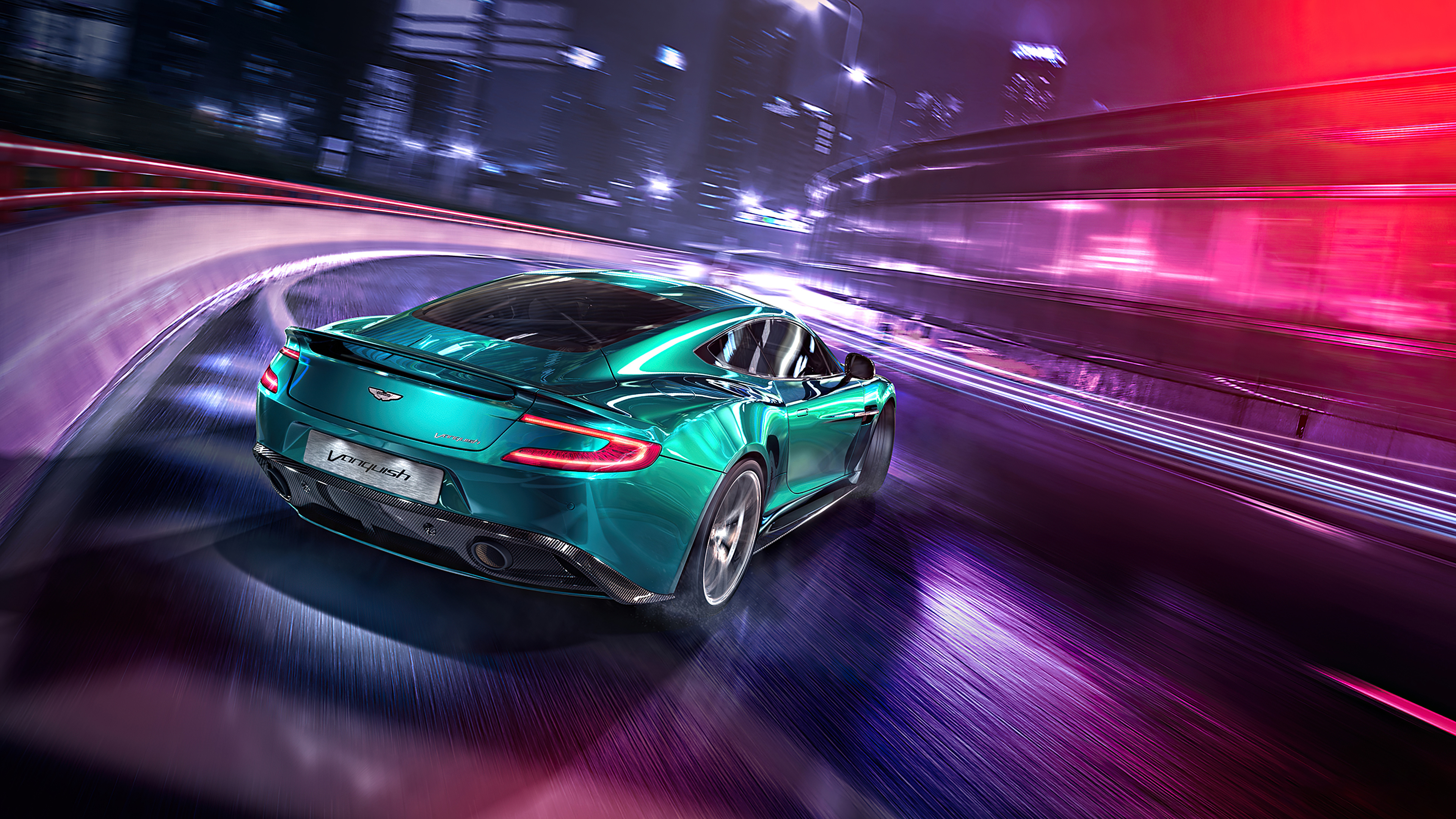 Aston Martin Vanquish, Drifting performance, 4K quality, Luxury car, 3840x2160 4K Desktop