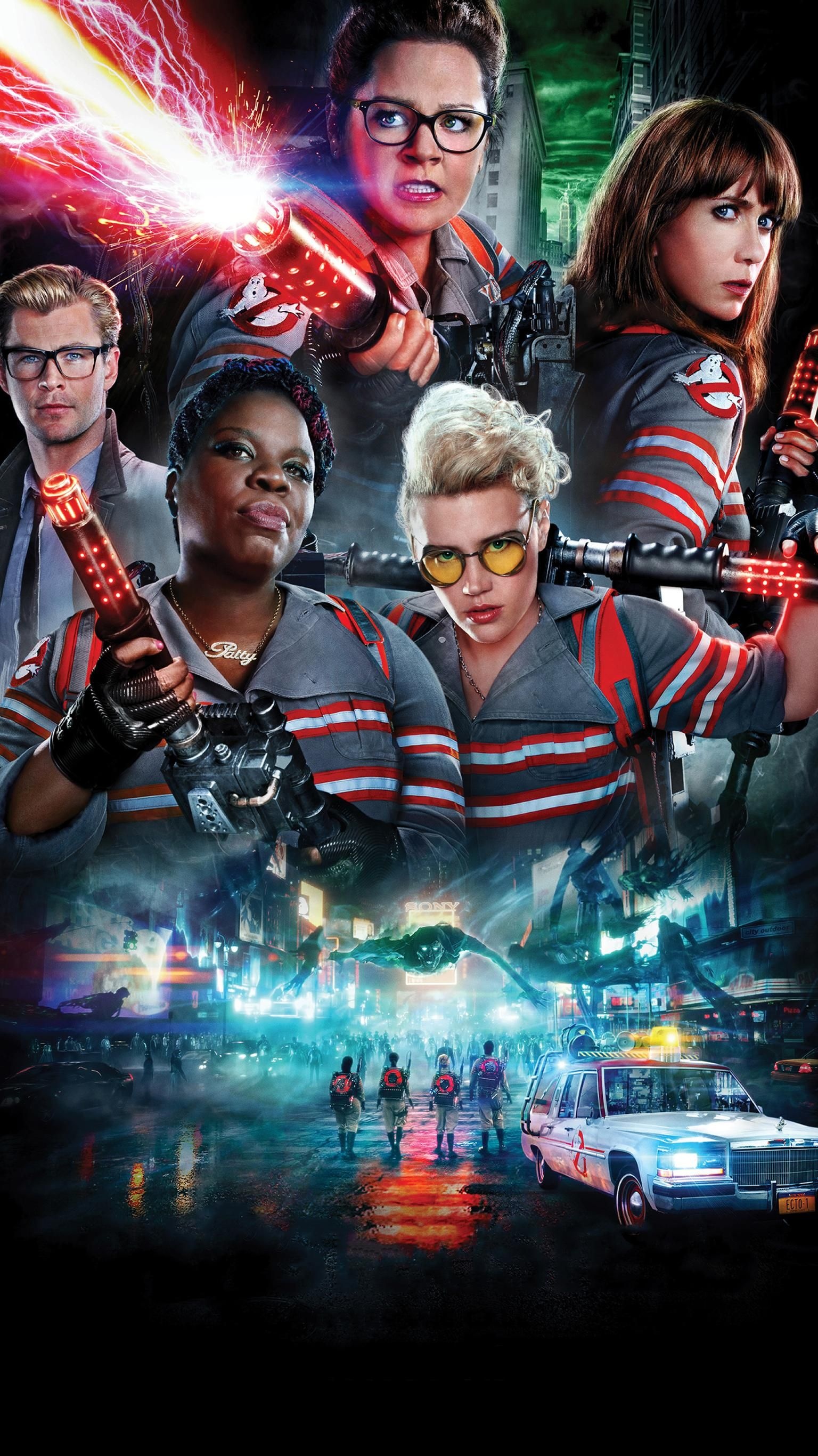 New Ghostbusters cast, Ready for slime, Vibrant cover design, Art of Fit, 1540x2740 HD Phone