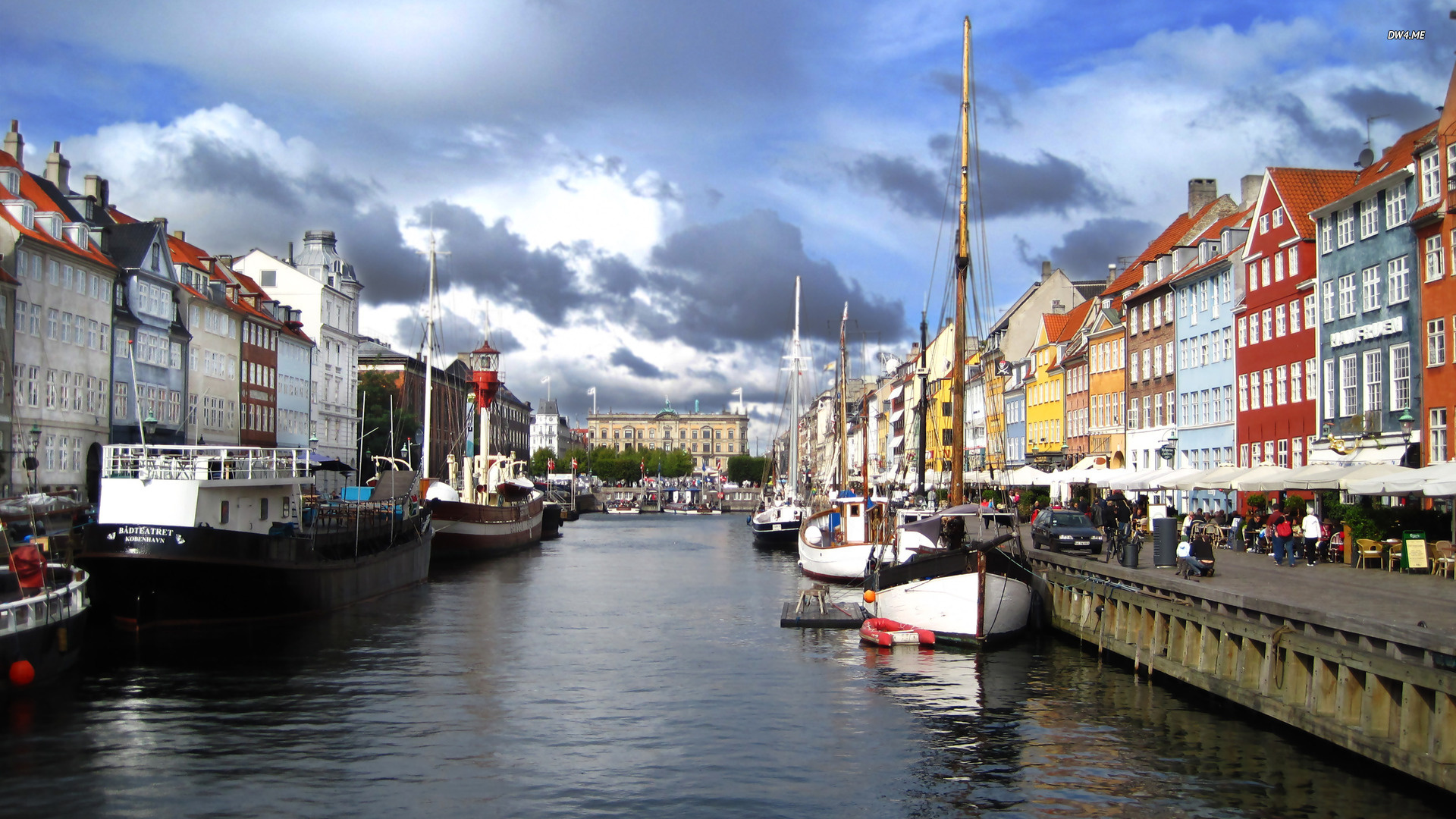 Farbenfrohe Gebäude entlang des Nyhavn-Kanals, 1920x1080 Full HD Desktop