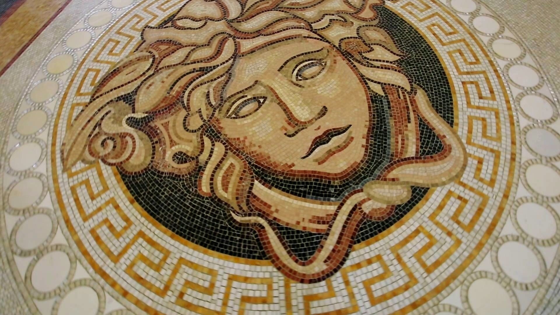 Versace: The haute couture of ceramics, The Medusa and the Greek fret pattern. 1920x1080 Full HD Wallpaper.