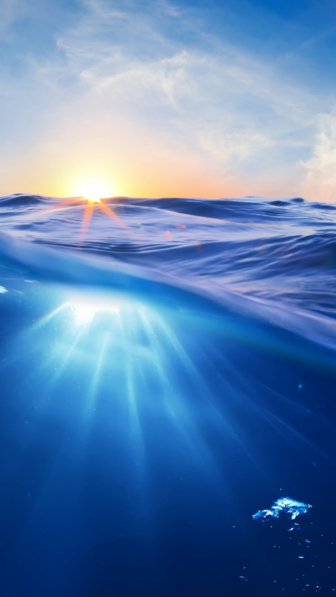 Unterwasseroase, Sonnenerleuchtetes Wasser, Ruhige Meere, Natrliche Ruhe, 1080x1920 Full HD Handy