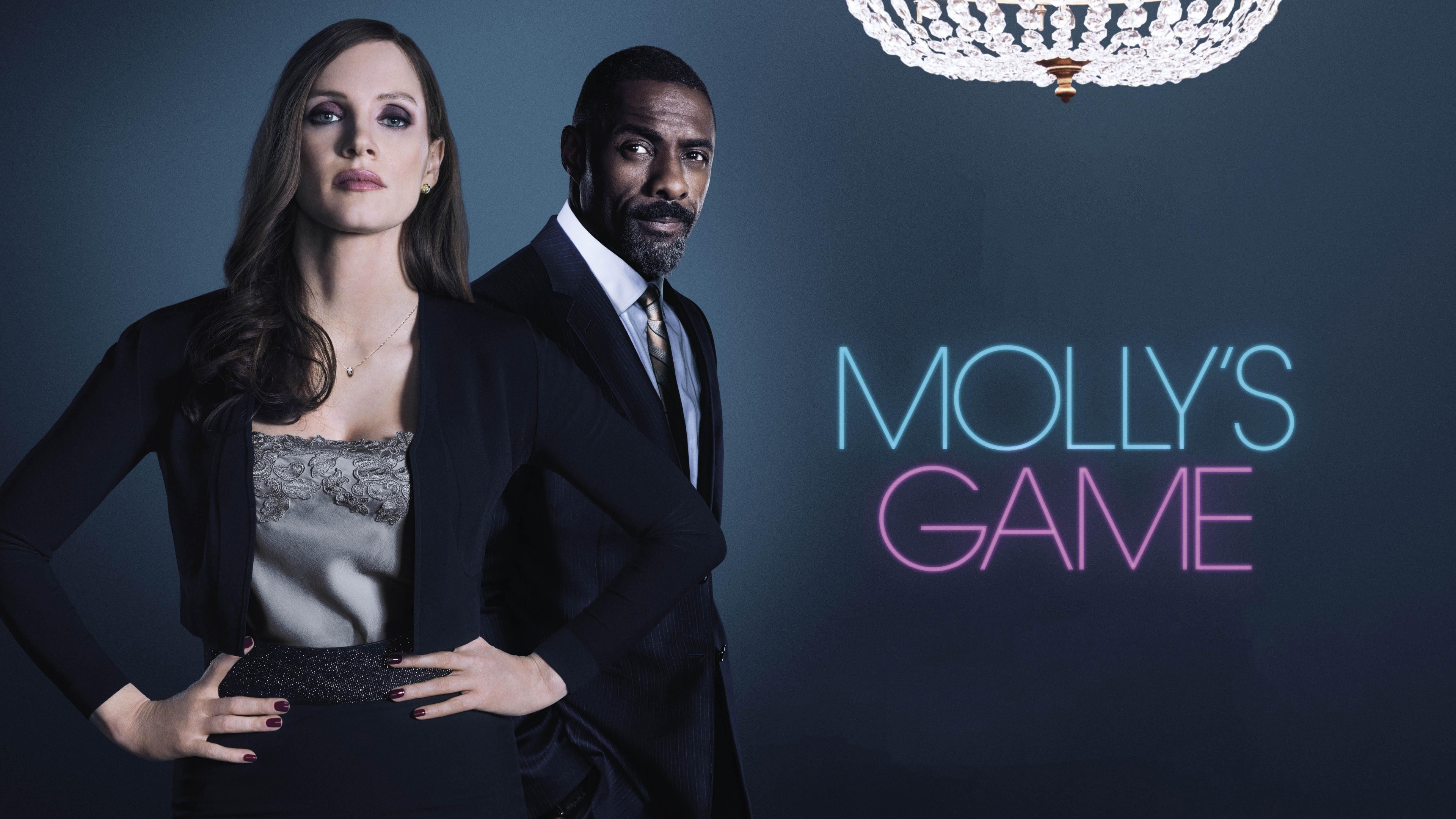 Molly's Game, Jessica Chastain, Idris Elba, Movies, 3840x2160 4K Desktop