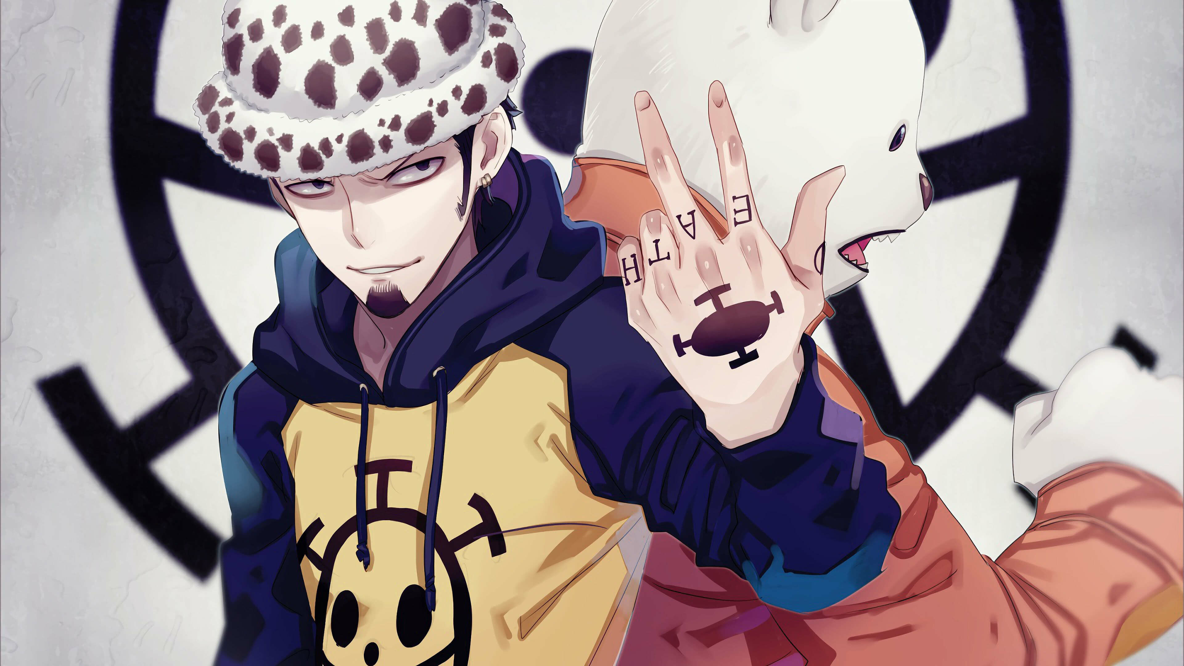One Piece: Trafalgar D. Water Law, the Heart’s Pirates’ captain and the doctor. 3840x2160 4K Background.