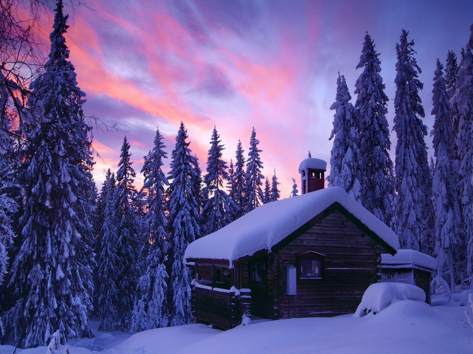 Log Cabin, Winter wonderland, Snowy retreat, Alpine beauty, Woodland paradise, 1920x1440 HD Desktop