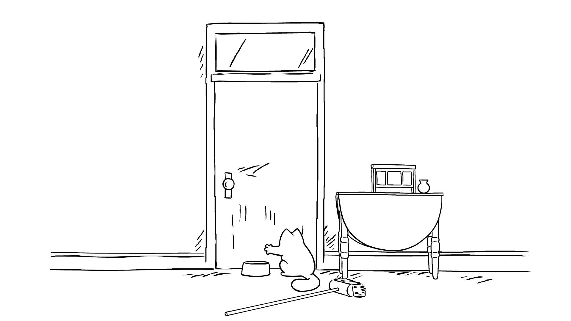 Animated cat, Simon's cat, Bathroom reminder, Animation series, 1920x1080 Full HD Desktop