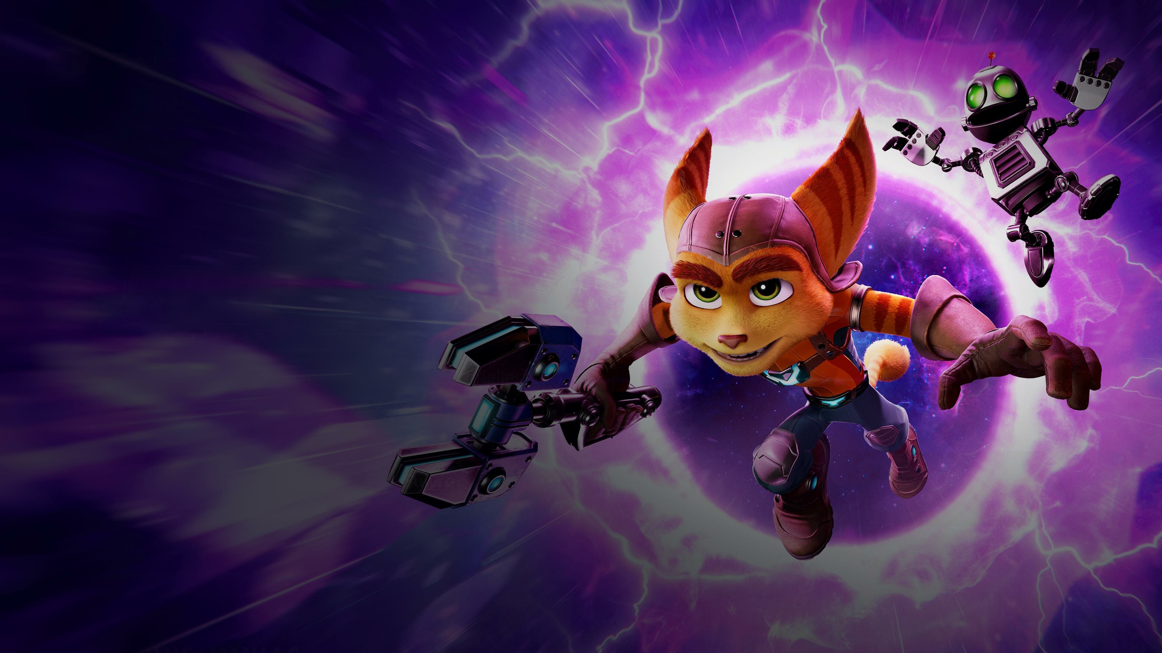Ratchet and Clank: Rift Apart: A 2021 third-person shooter platform game developed by Insomniac Games. 3840x2160 4K Wallpaper.