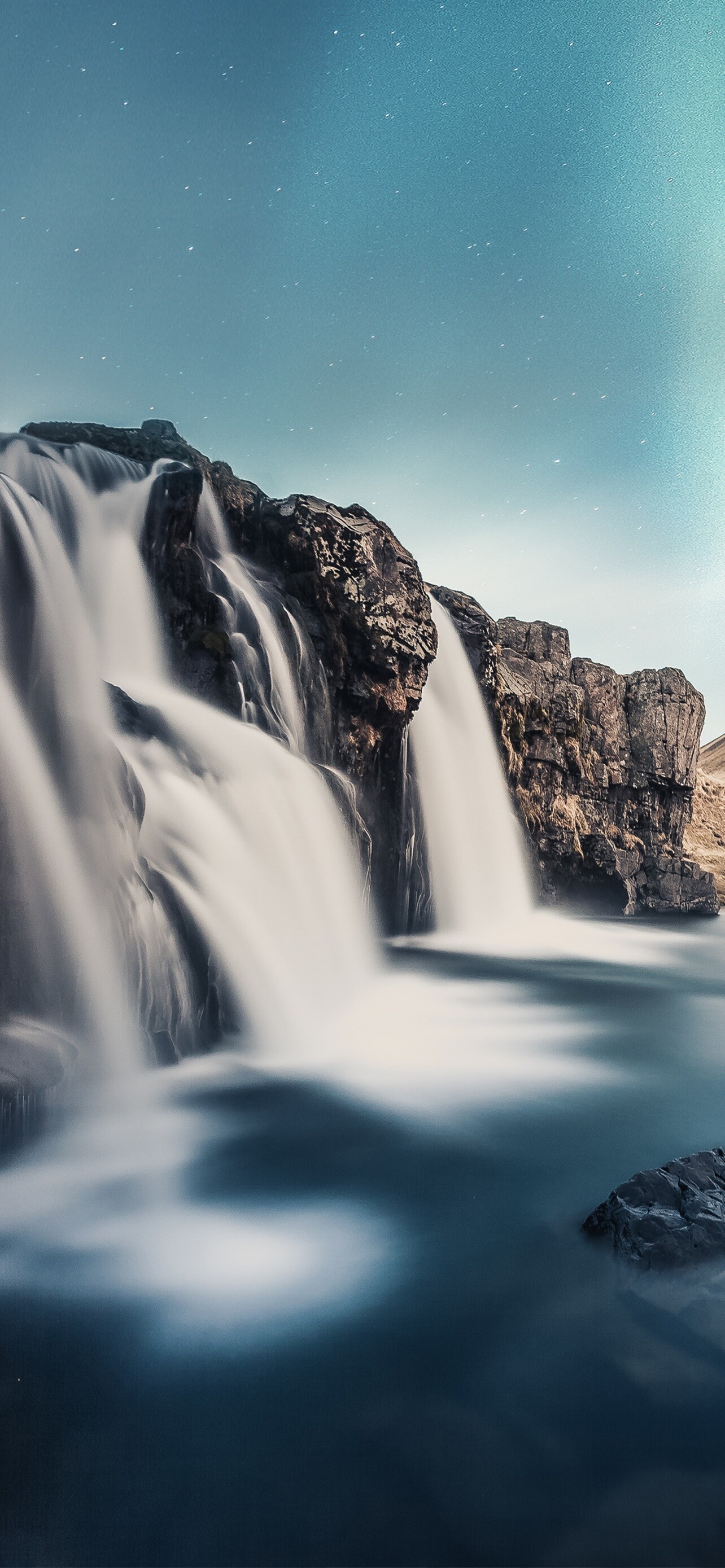 Waterfall: Scenic, Rocks, Nature, Stream, World ecosystem. 1290x2780 HD Background.
