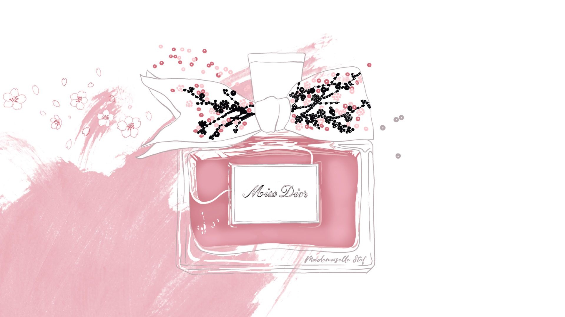Dior: Miss Dior, A perfume released in 1947, Illustration. 1920x1080 Full HD Wallpaper.