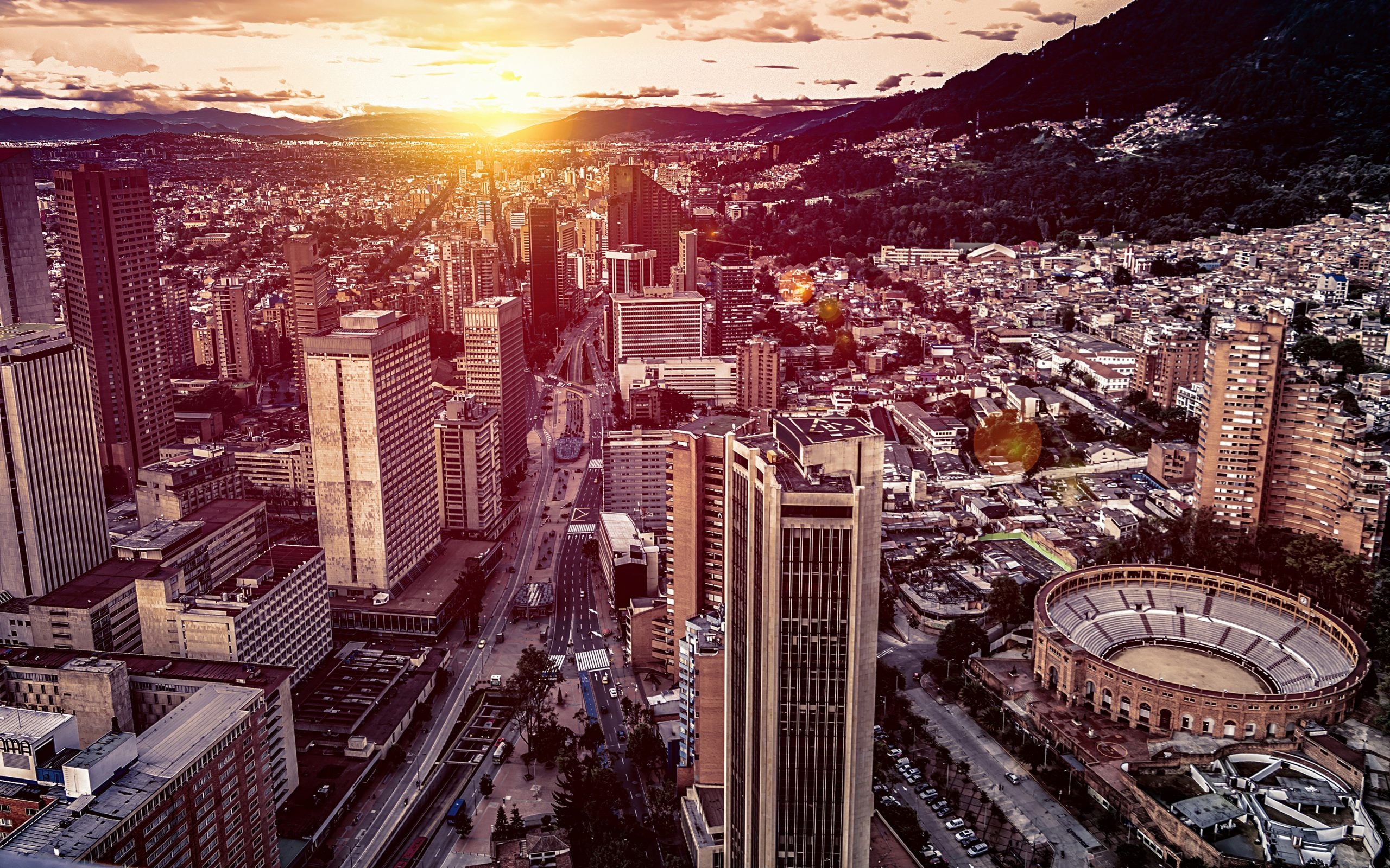 Downtown Bogota, Colombia skyline, Global arbitration news, Aerial view, 2560x1600 HD Desktop