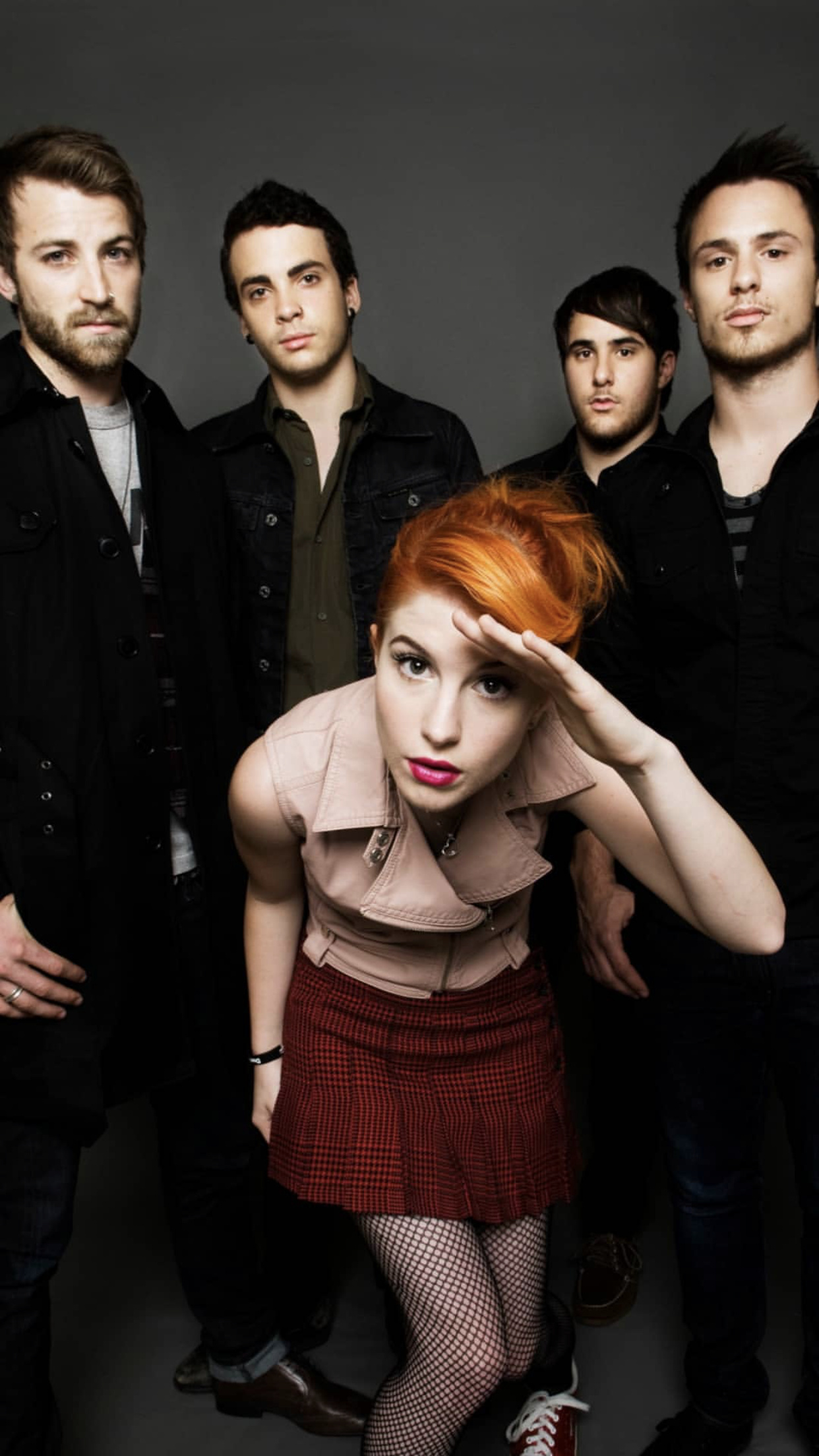 Paramore: The line up of the band: Williams, York, Farro, Davis. 1250x2210 HD Background.