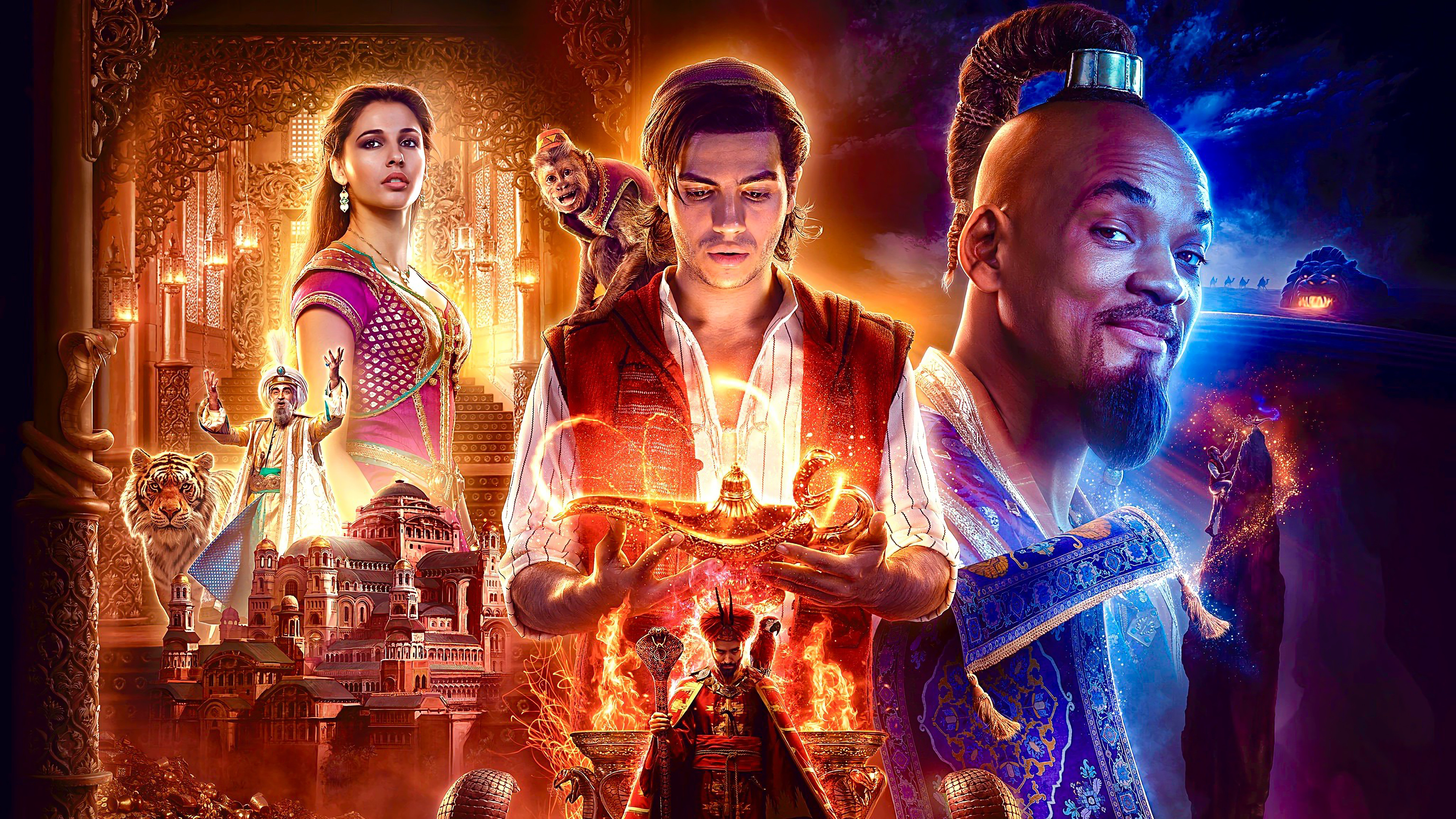 Guy Ritchie movies, Aladdin movie characters, Vibrant wallpapers, 3840x2160 4K Desktop