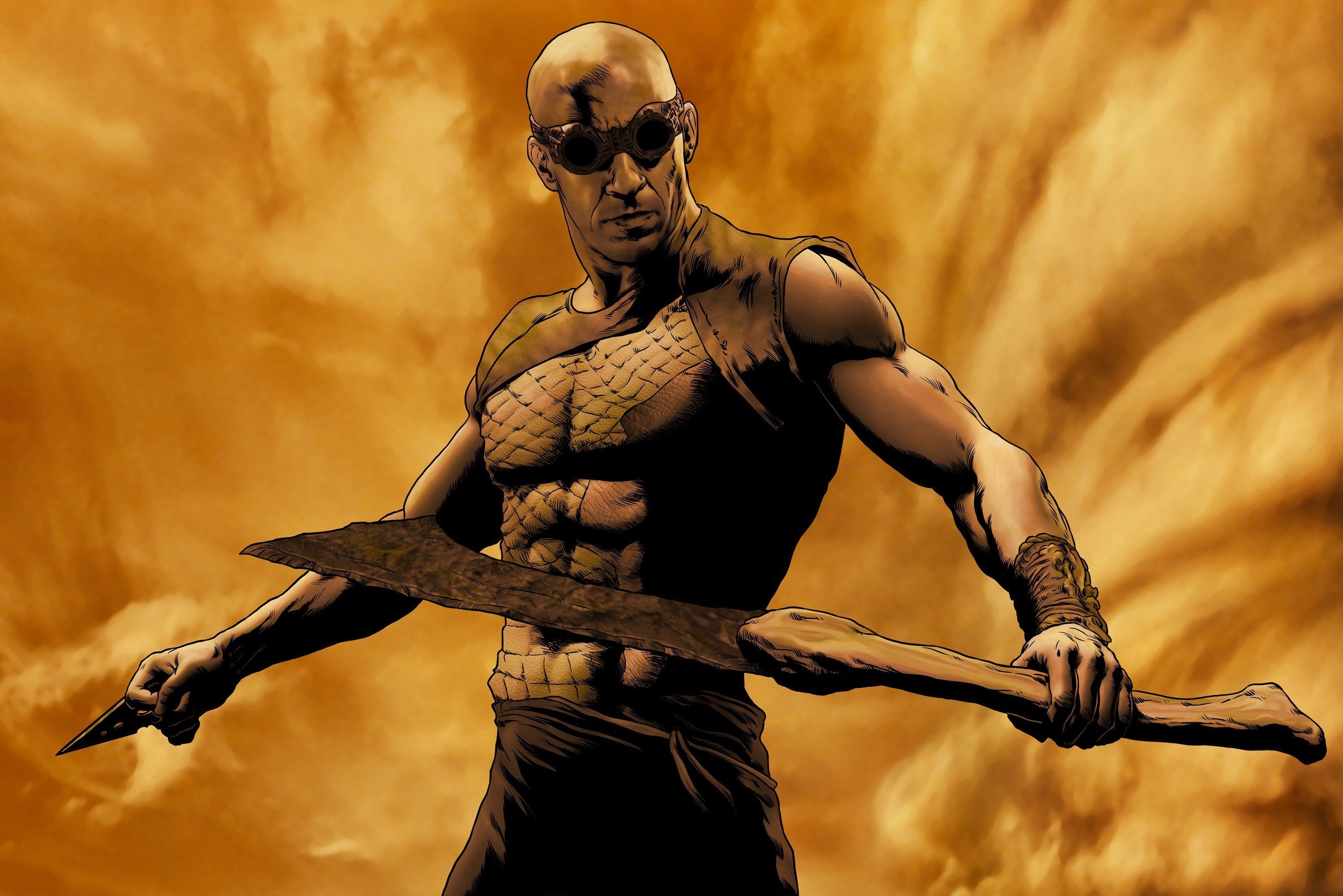 Riddick, top free Riddick, movie backgrounds, action-packed, 3000x2010 HD Desktop