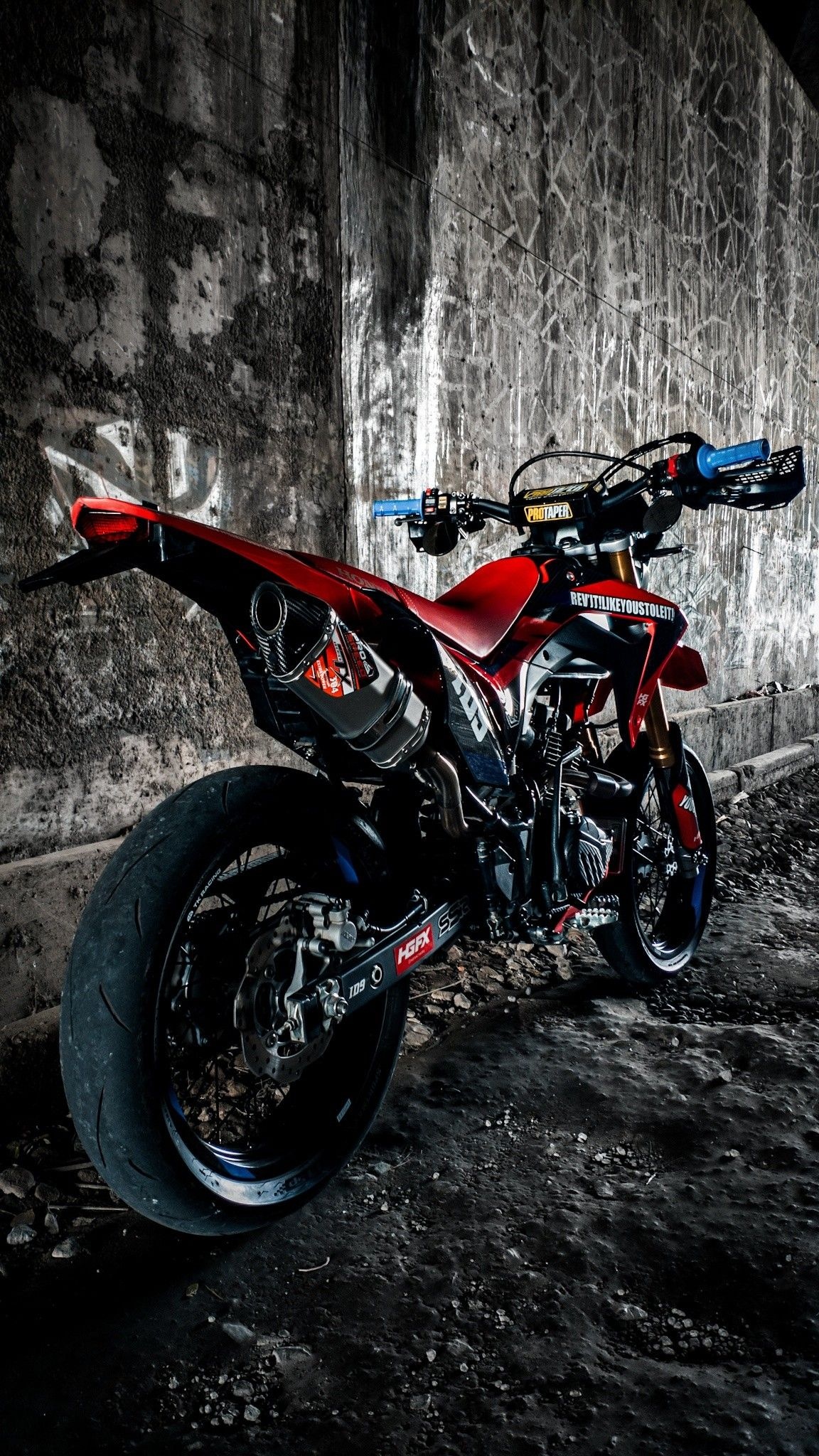 Supermoto: Honda CRF150L, Motorcross bike, A CRF series, Dual-sport motorcycle, Astra Honda Motor. 1160x2050 HD Background.
