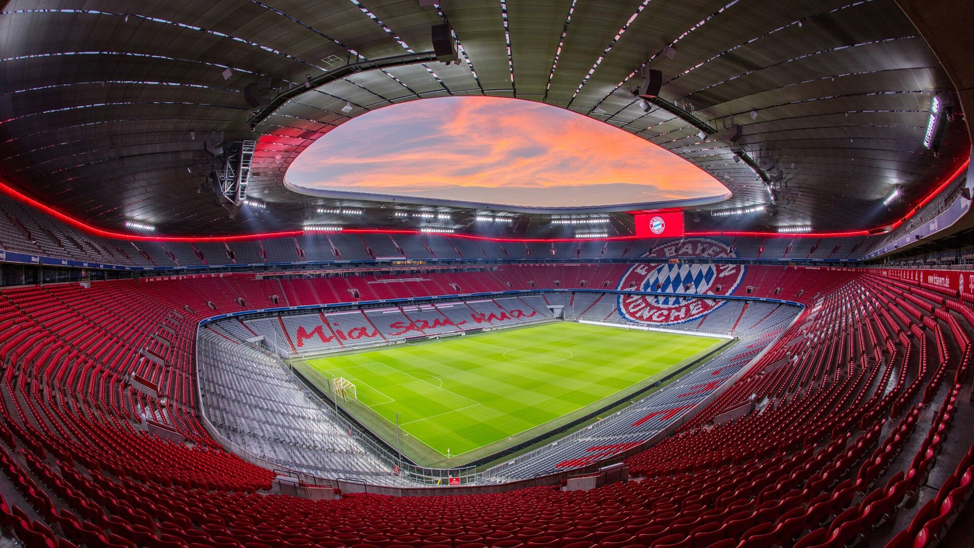 Germany Soccer Team: Allianz Arena, Home stadium for FC Bayern Munich, Bundesliga top-tier sports event. 1920x1080 Full HD Wallpaper.